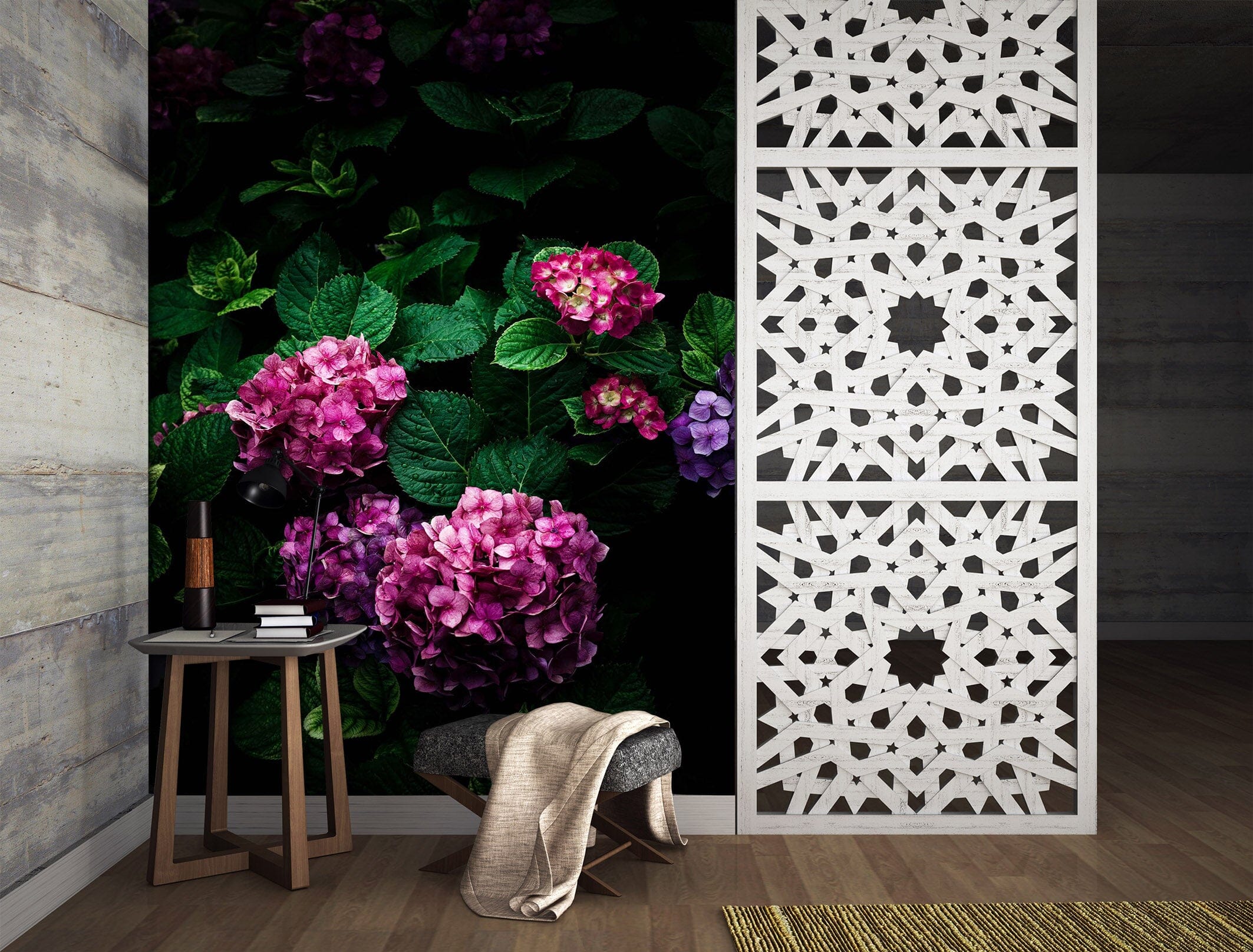 3D Pink Hydrangea 1301 Noirblanc777 Wall Mural Wall Murals Wallpaper AJ Wallpaper 2 