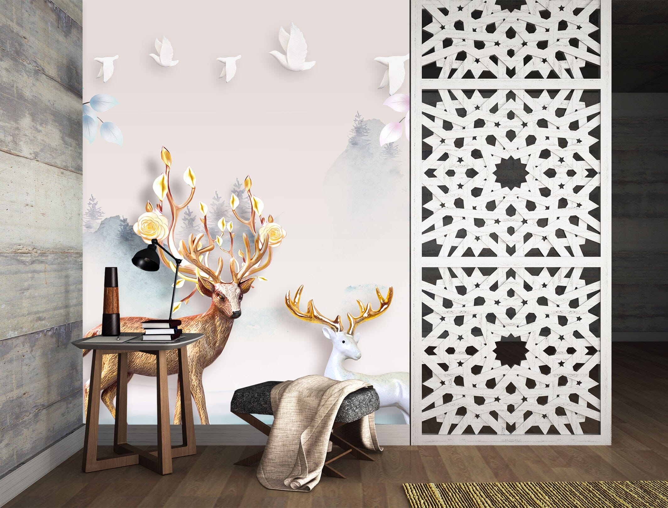 3D Fawn Flying Bird 1835 Wall Murals Wallpaper AJ Wallpaper 2 