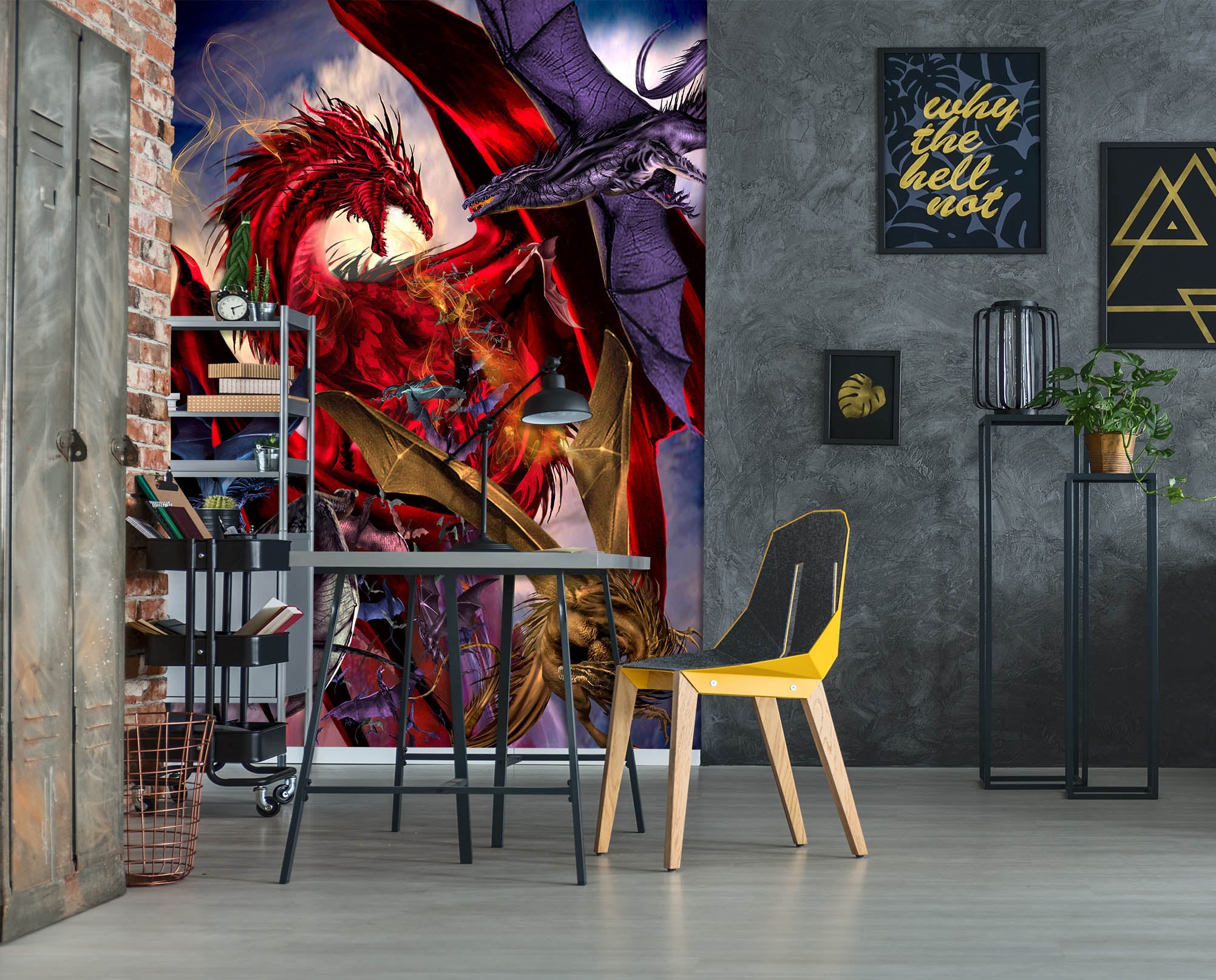 3D Red Dragon 8128 Ruth Thompson Wall Mural Wall Murals