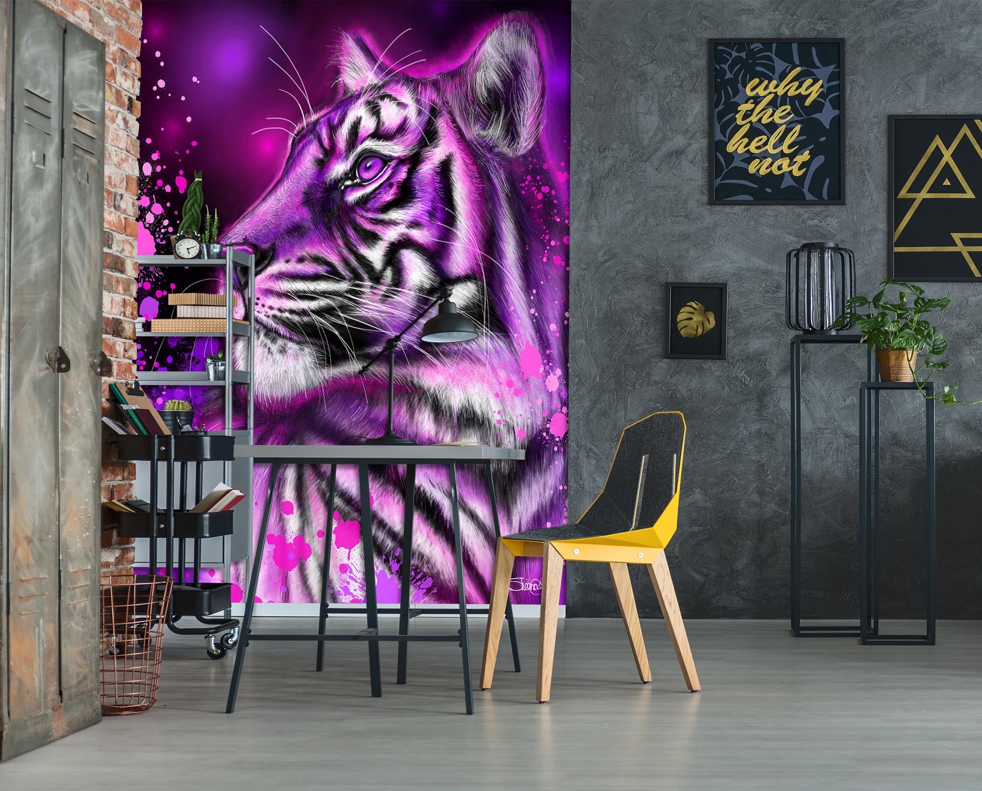 3D Purple Tiger 8445 Sheena Pike Wall Mural Wall Murals