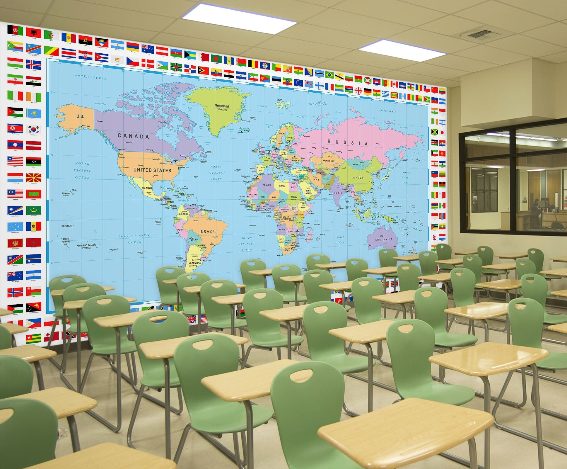 3D Color Pattern 2066 World Map Wall Murals Wallpaper AJ Wallpaper 2 