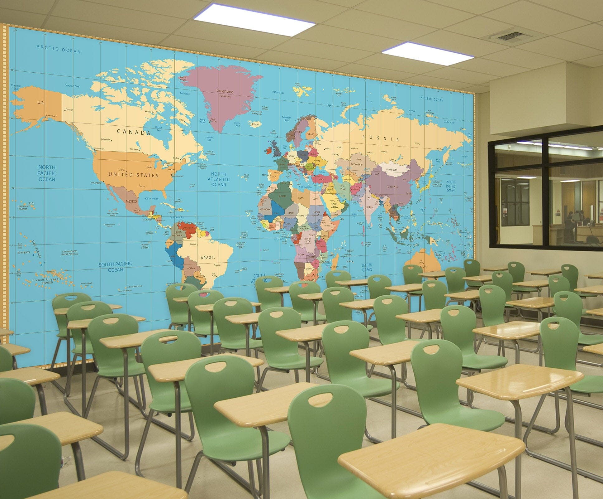 3D Color World Map 1122 Wall Murals Wallpaper AJ Wallpaper 2 