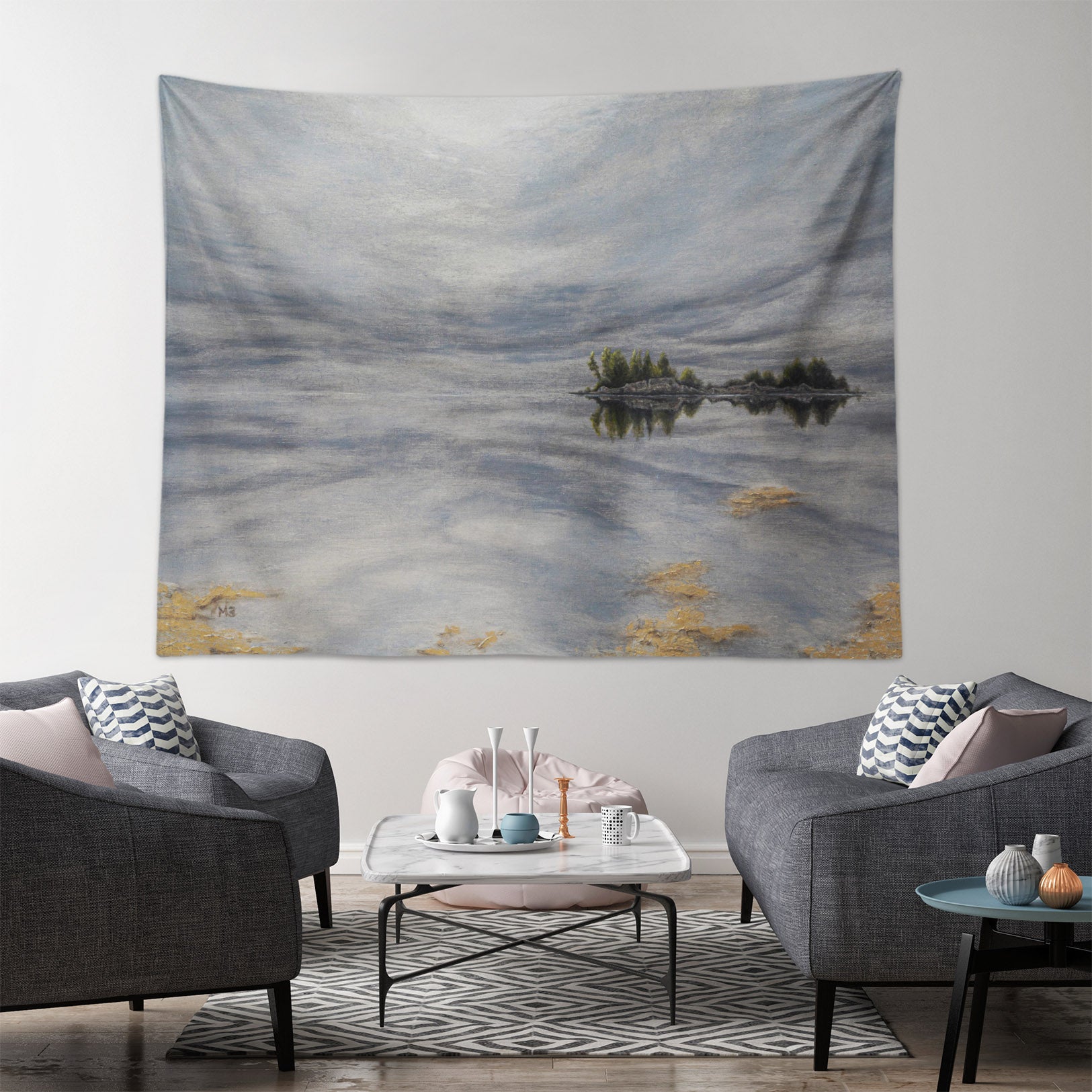 3D Cloud Reflection 864 Marina Zotova Tapestry Hanging Cloth Hang