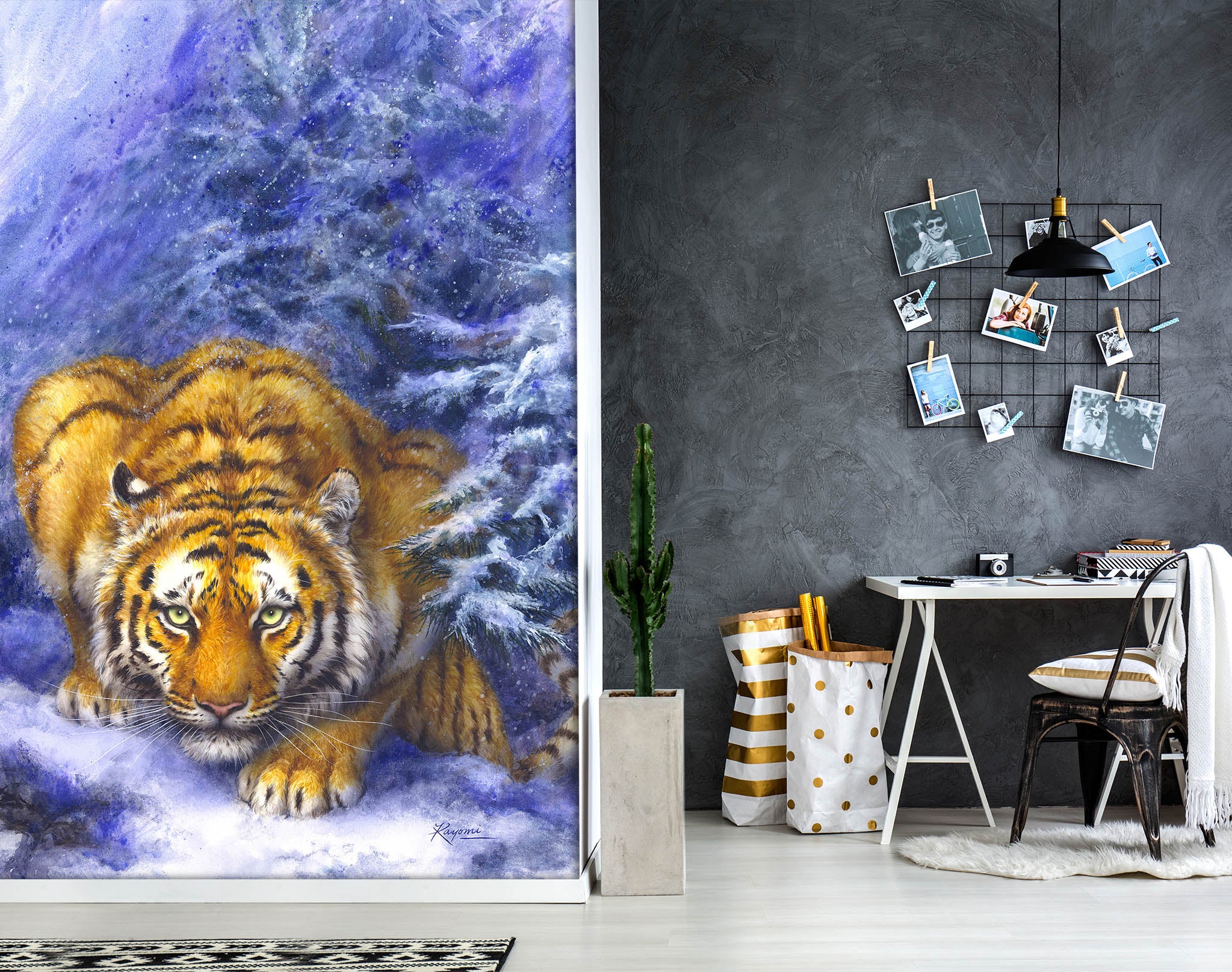 3D Hand Drawn Tiger 5507 Kayomi Harai Wall Mural Wall Murals