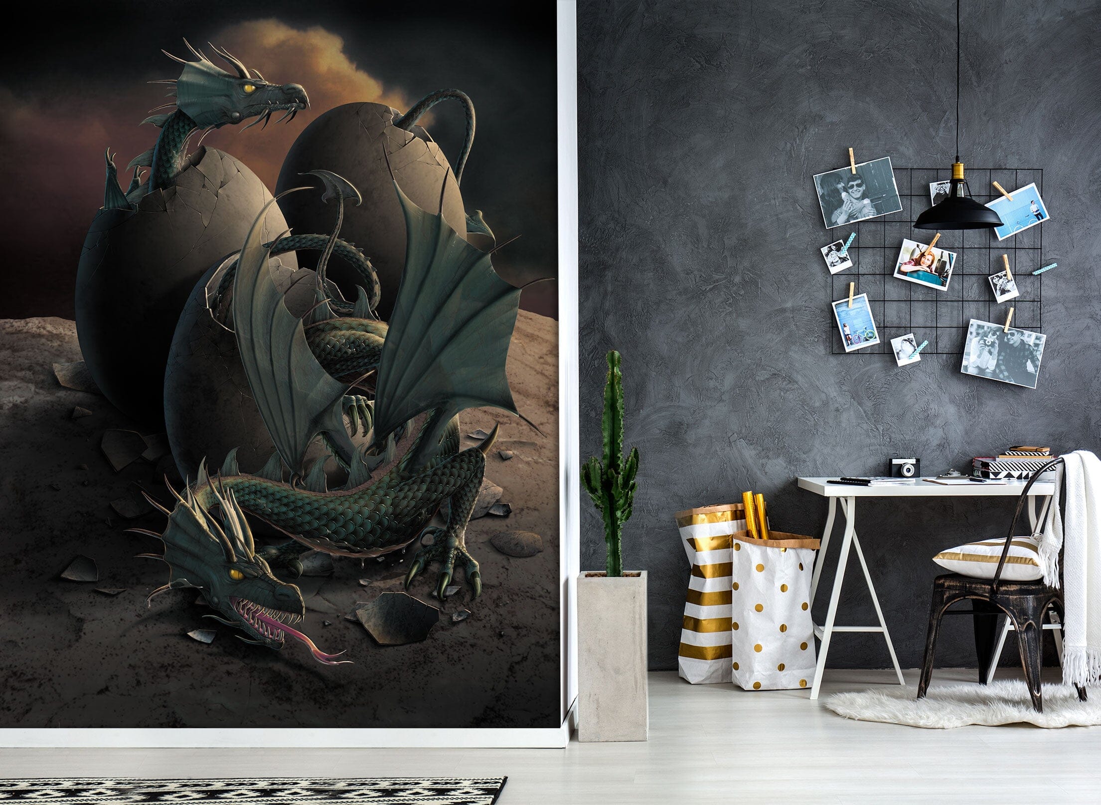 3D Dragon Offspring 1509 Wall Murals Exclusive Designer Vincent Wallpaper AJ Wallpaper 2 