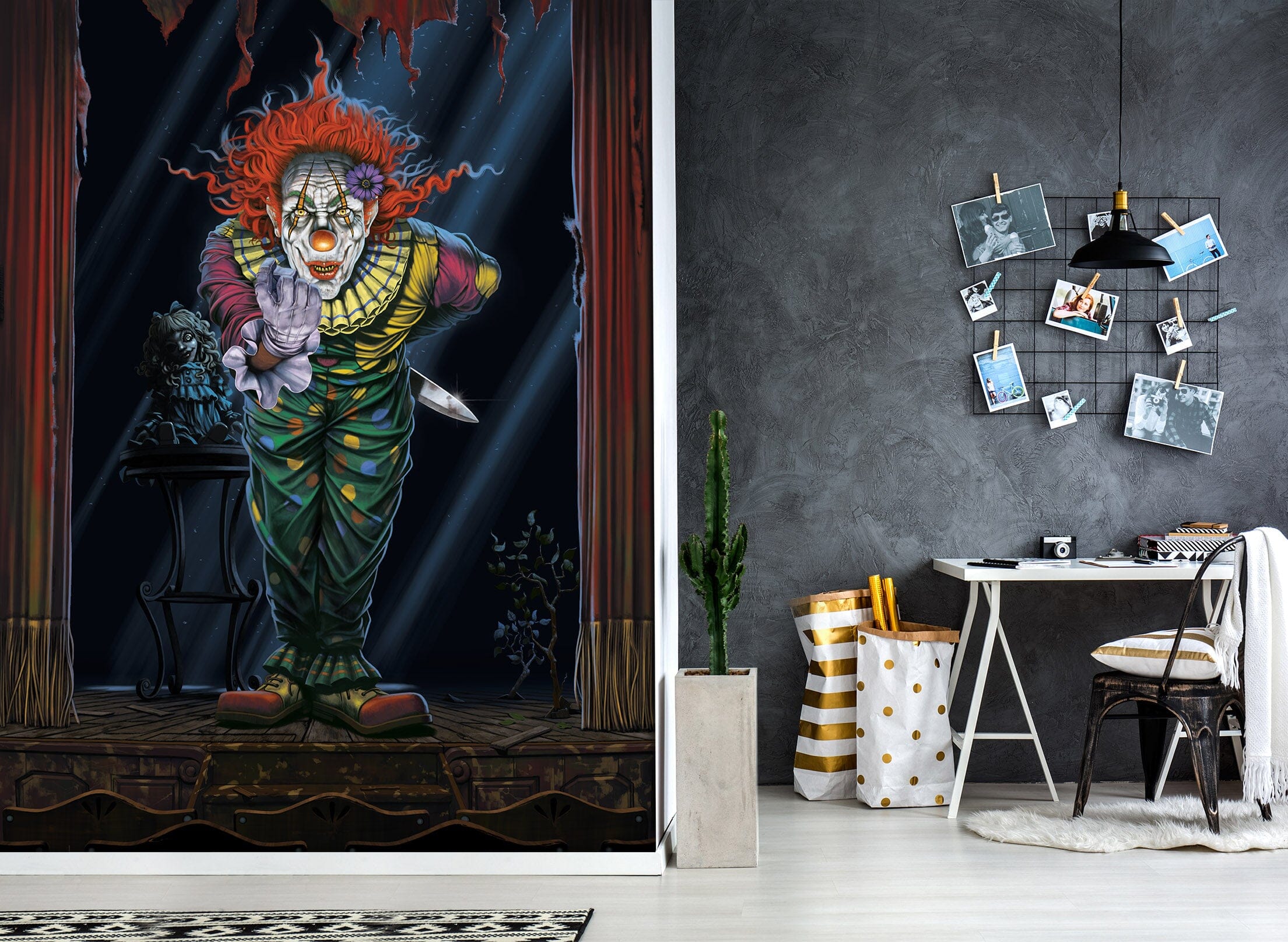 3D Surprise Clown 1555 Wall Murals Exclusive Designer Vincent Wallpaper AJ Wallpaper 2 