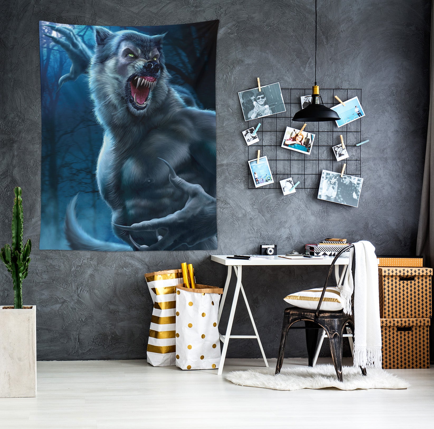 3D Werewolf 121161 Tom Wood Tapestry Hanging Cloth Hang