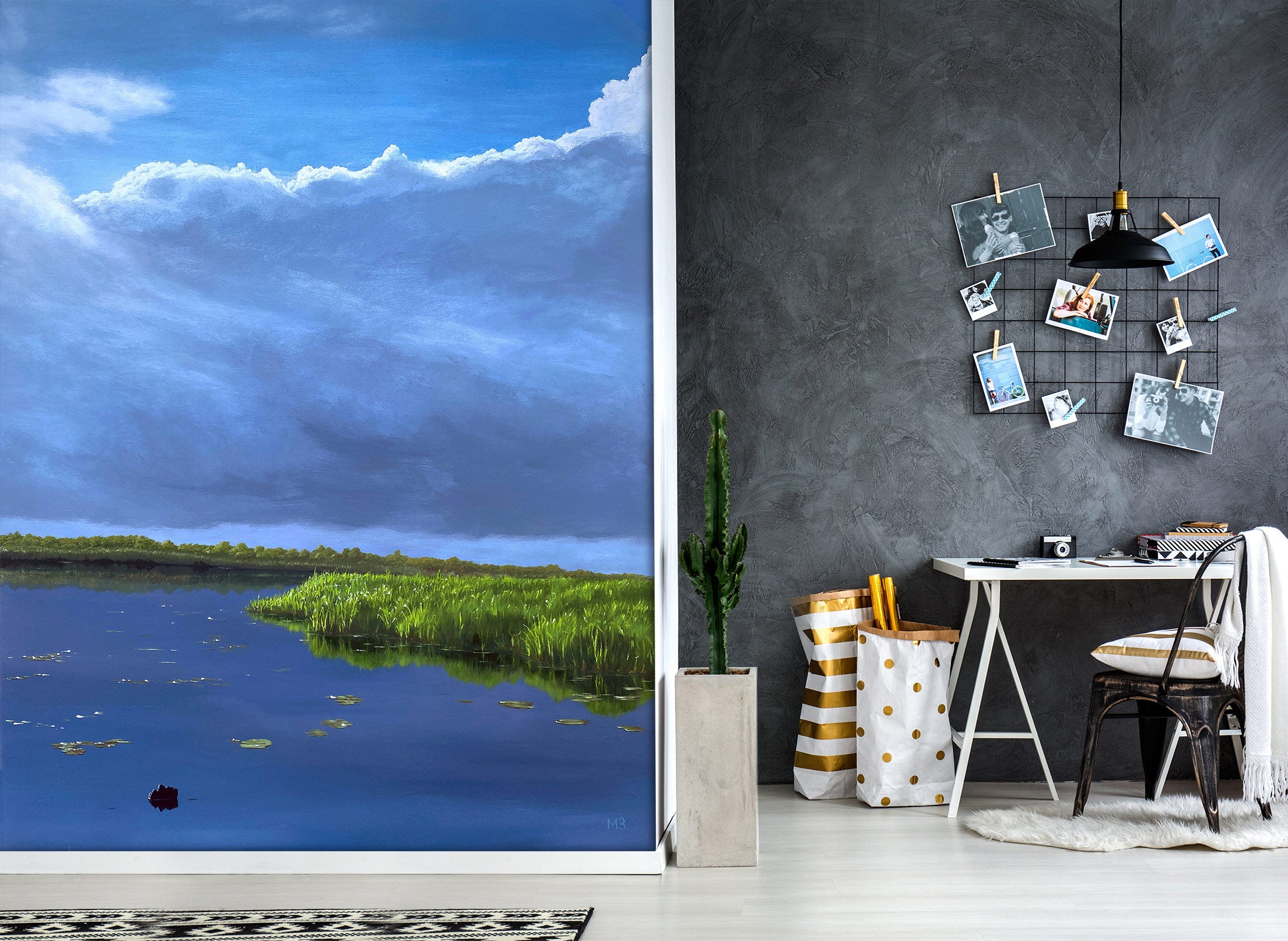 3D Cloud Lake Meadow 9828 Marina Zotova Wall Mural Wall Murals