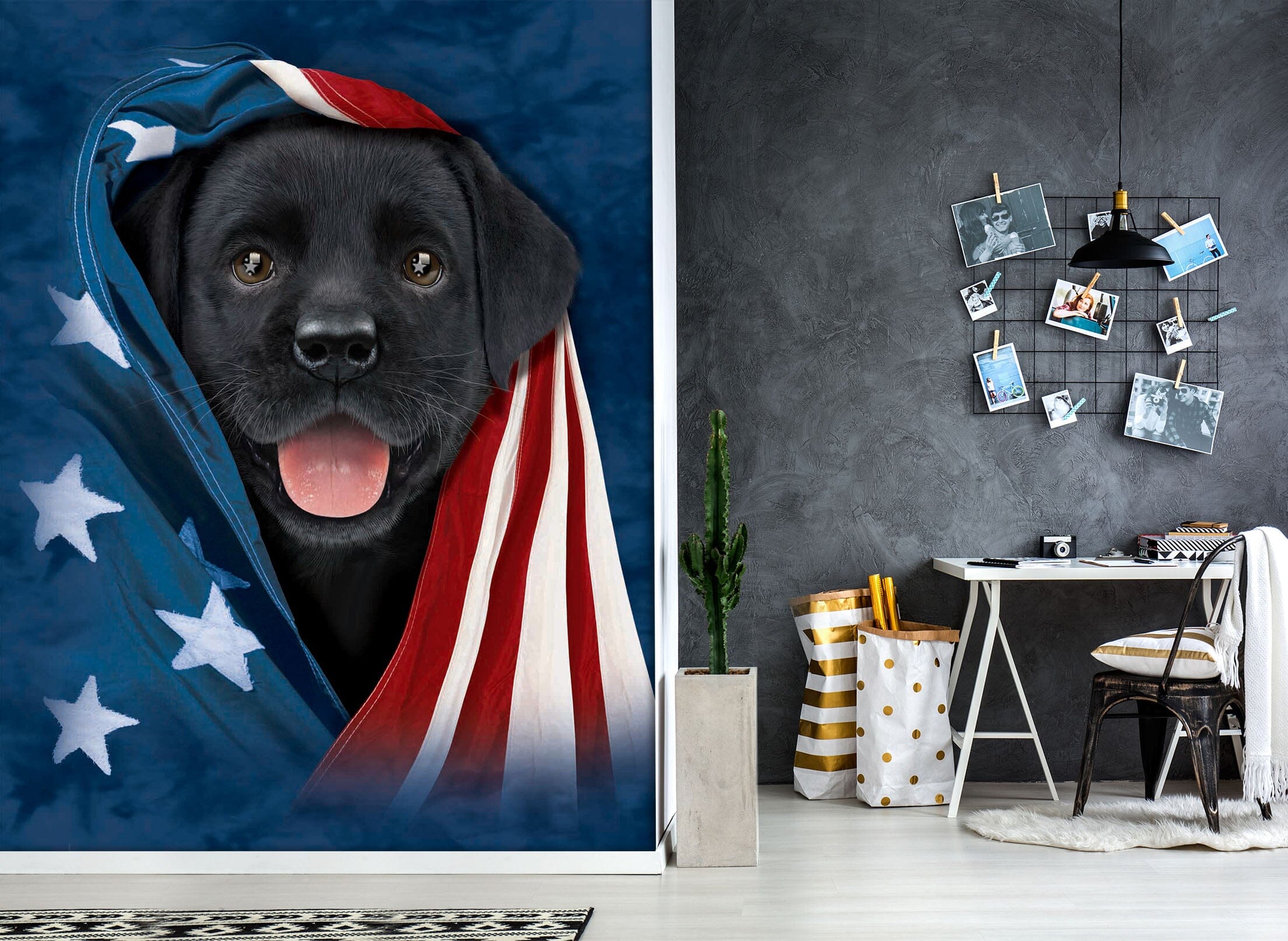3D Dog Flag 1402 Wall Murals Exclusive Designer Vincent Wallpaper AJ Wallpaper 2 