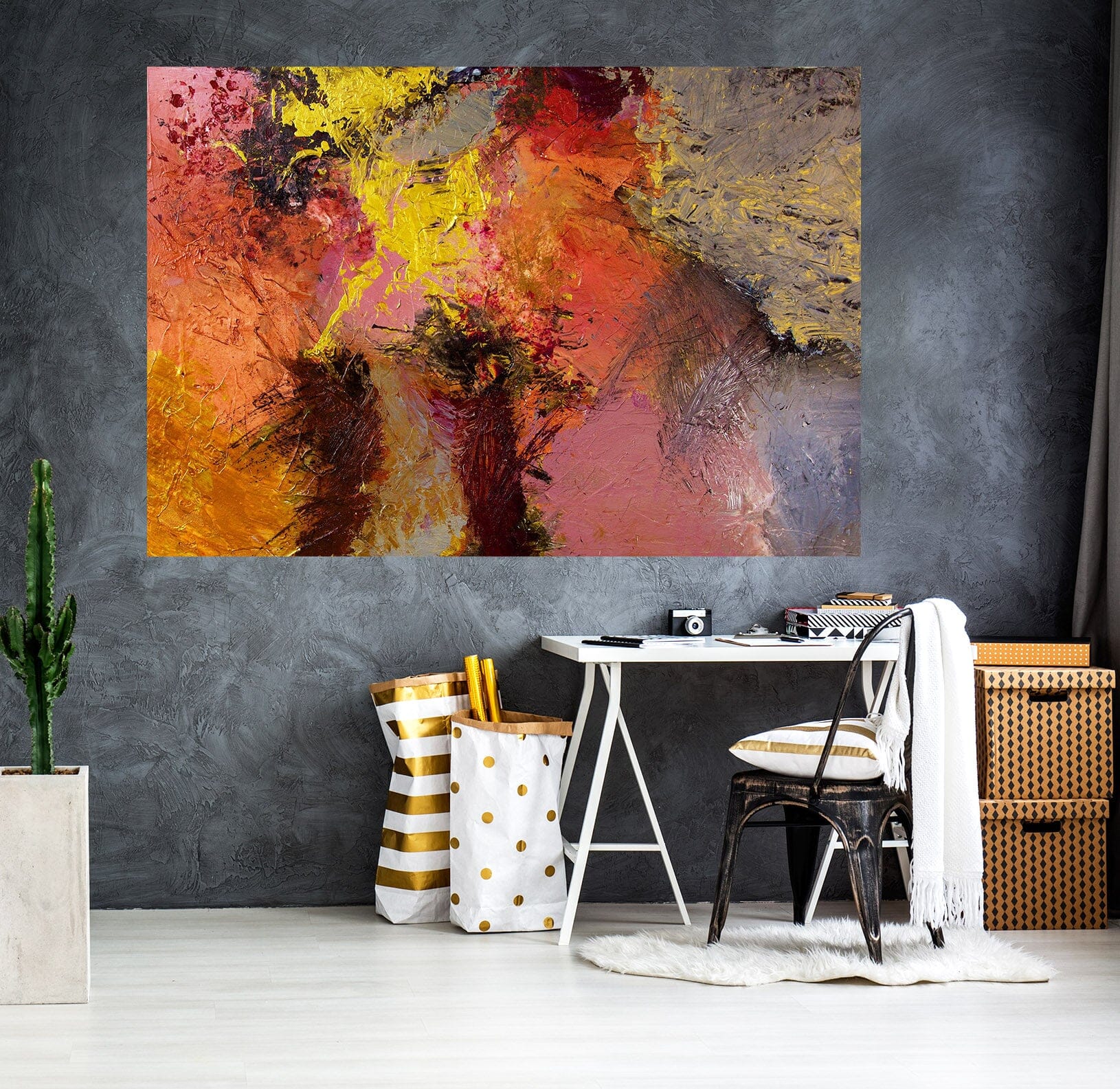 3D Yellow Graffiti 017 Allan P. Friedlander Wall Sticker Wallpaper AJ Wallpaper 2 