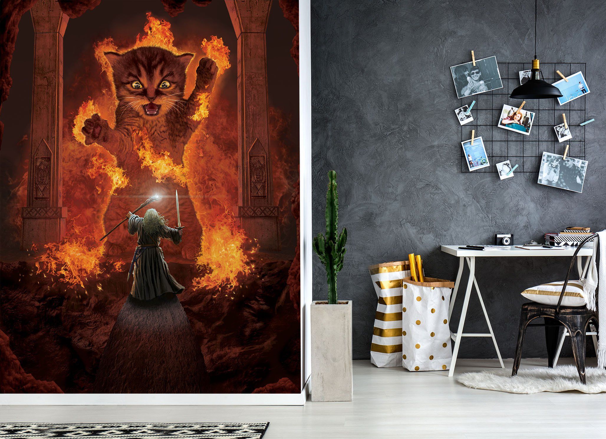 3D Angry Cat 1575 Wall Murals Exclusive Designer Vincent Wallpaper AJ Wallpaper 2 