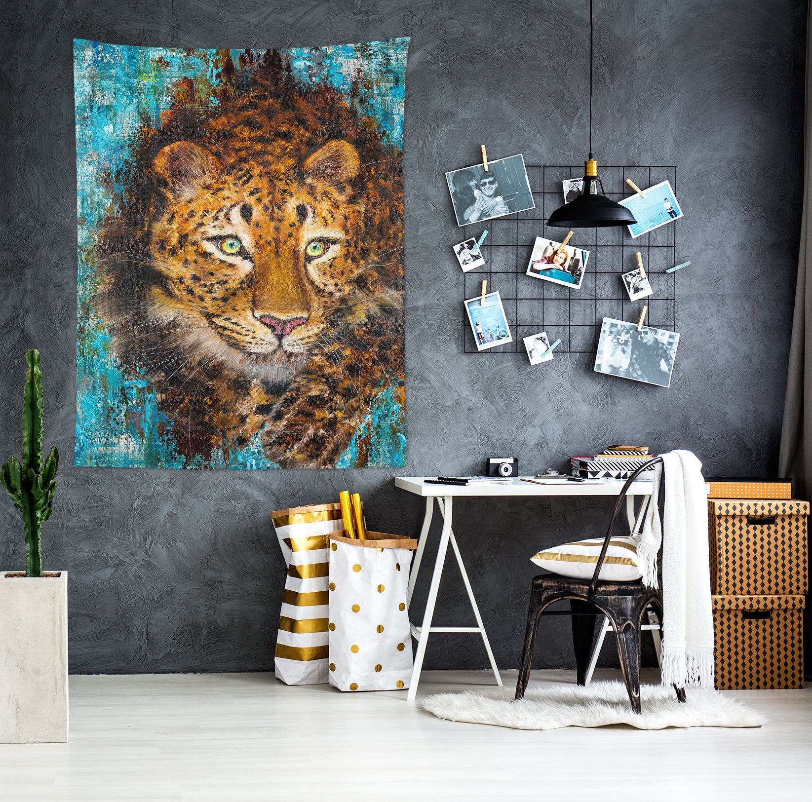 3D Yellow Tiger 3512 Skromova Marina Tapestry Hanging Cloth Hang