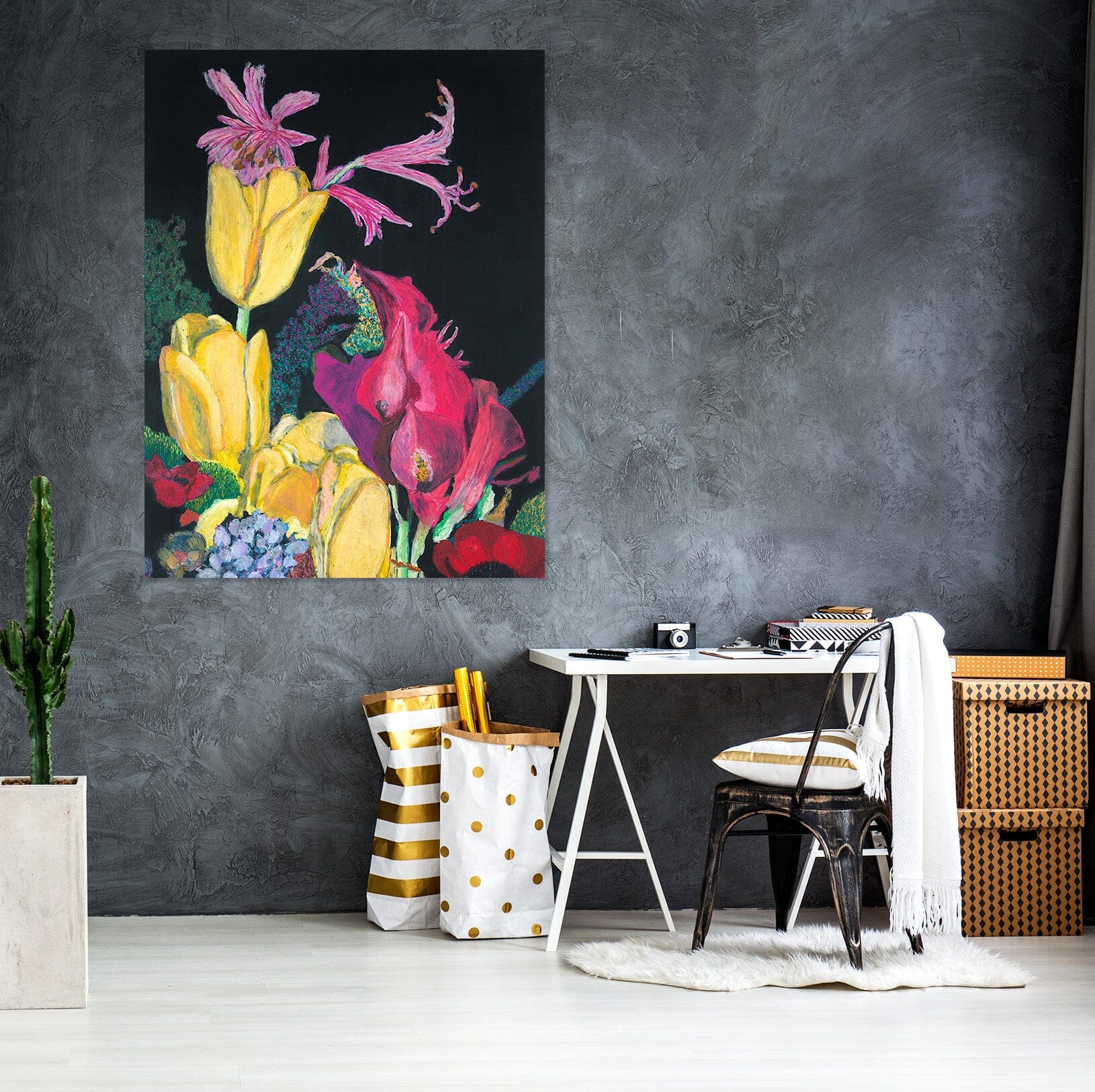 3D Yellow Tulips 312 Allan P. Friedlander Wall Sticker Wallpaper AJ Wallpaper 2 