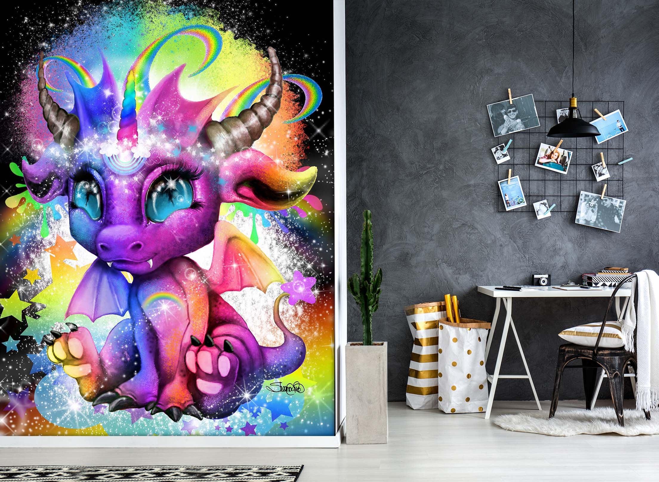3D Rainbow Dragon 8458 Sheena Pike Wall Mural Wall Murals