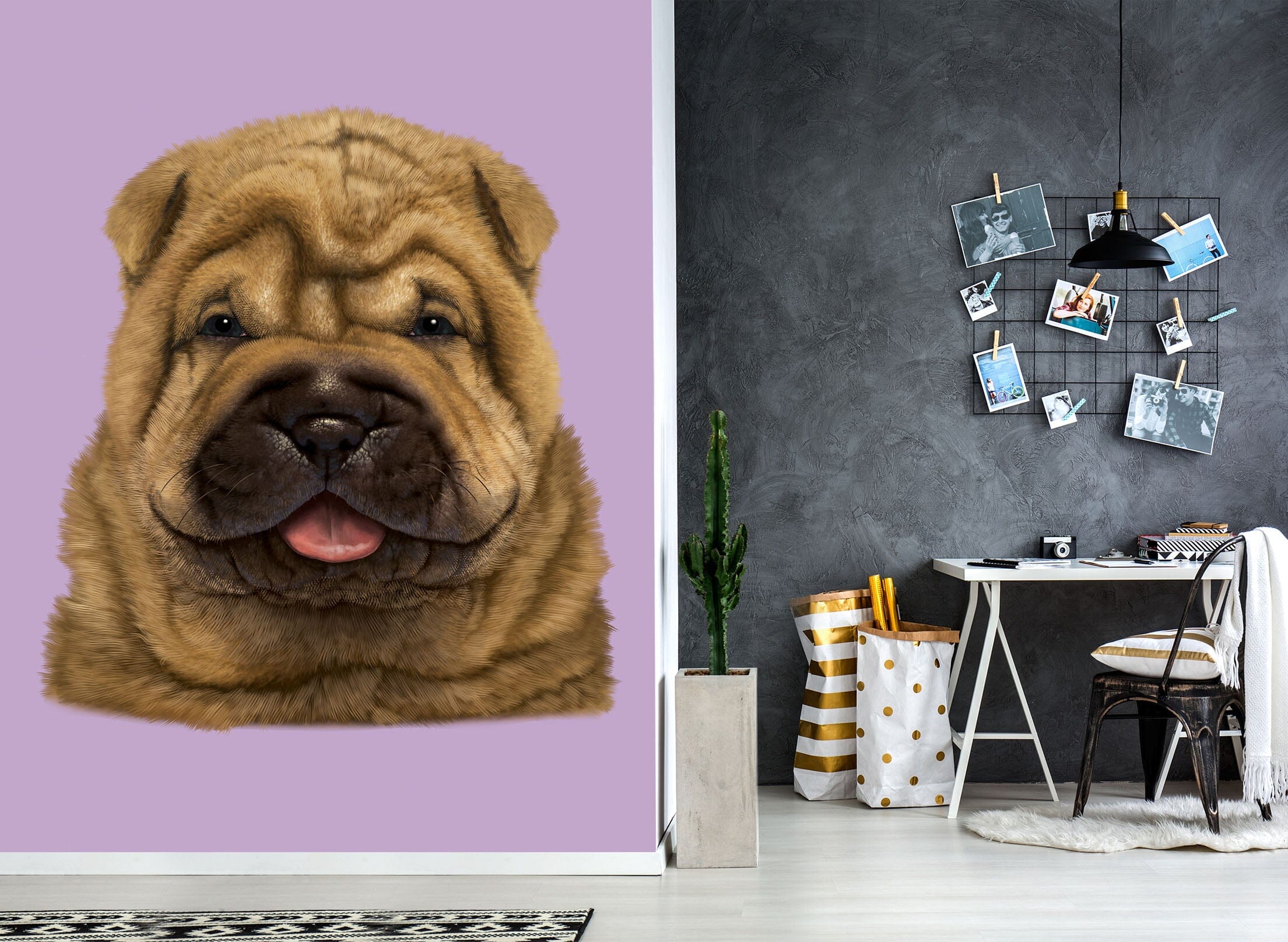3D Wrinkle Dog 1547 Wall Murals Exclusive Designer Vincent Wallpaper AJ Wallpaper 2 
