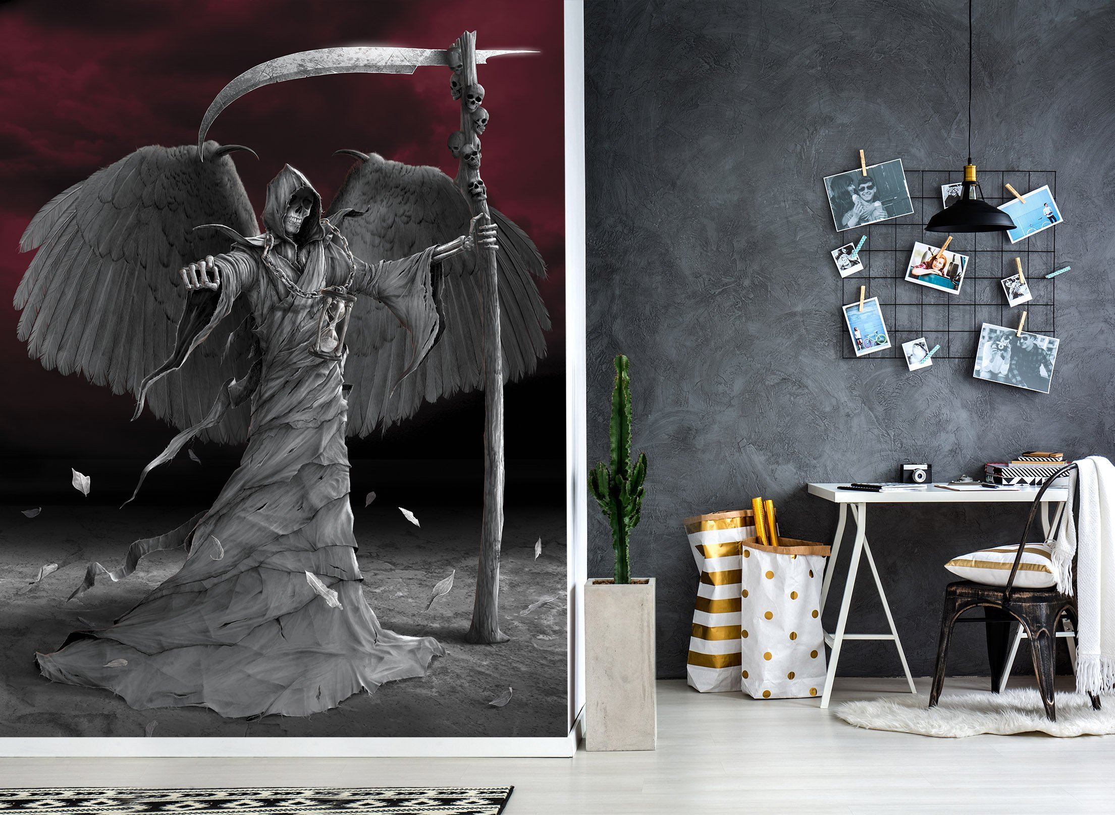 3D Black Angel 1561 Wall Murals Exclusive Designer Vincent Wallpaper AJ Wallpaper 2 