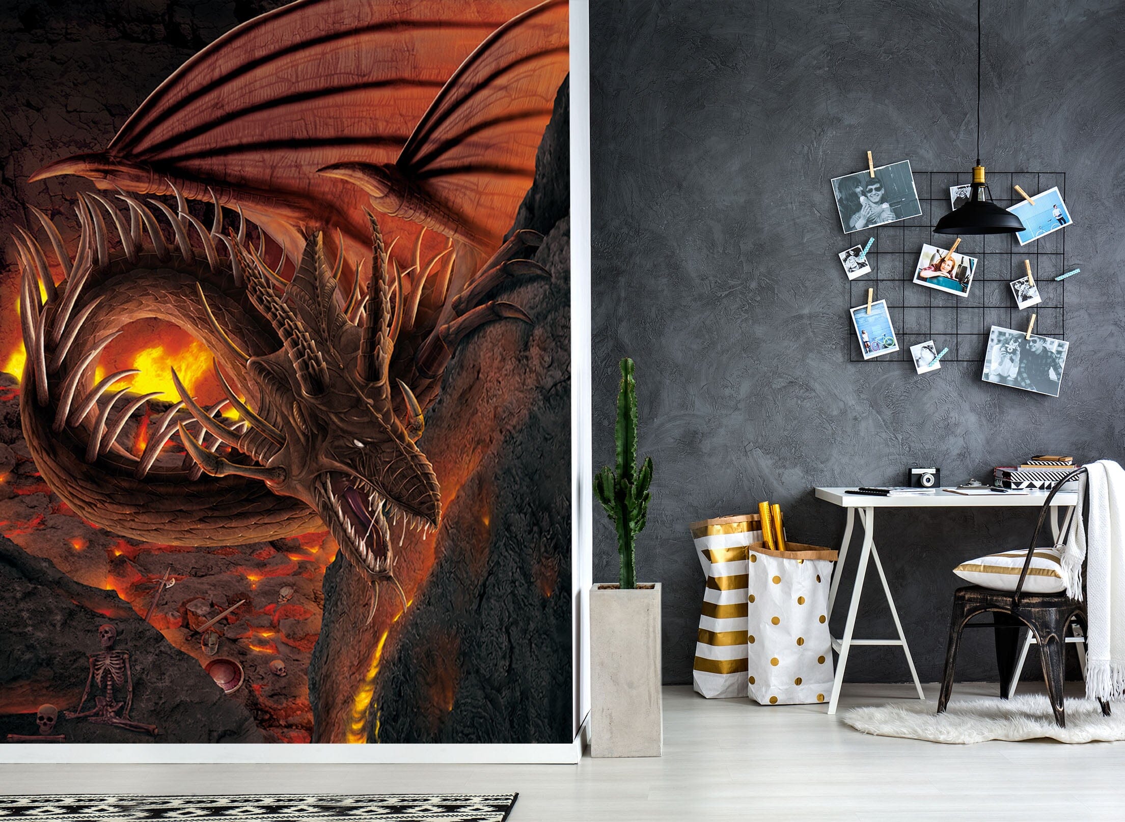 3D HellFire Dragon 1520 Wall Murals Exclusive Designer Vincent Wallpaper AJ Wallpaper 2 