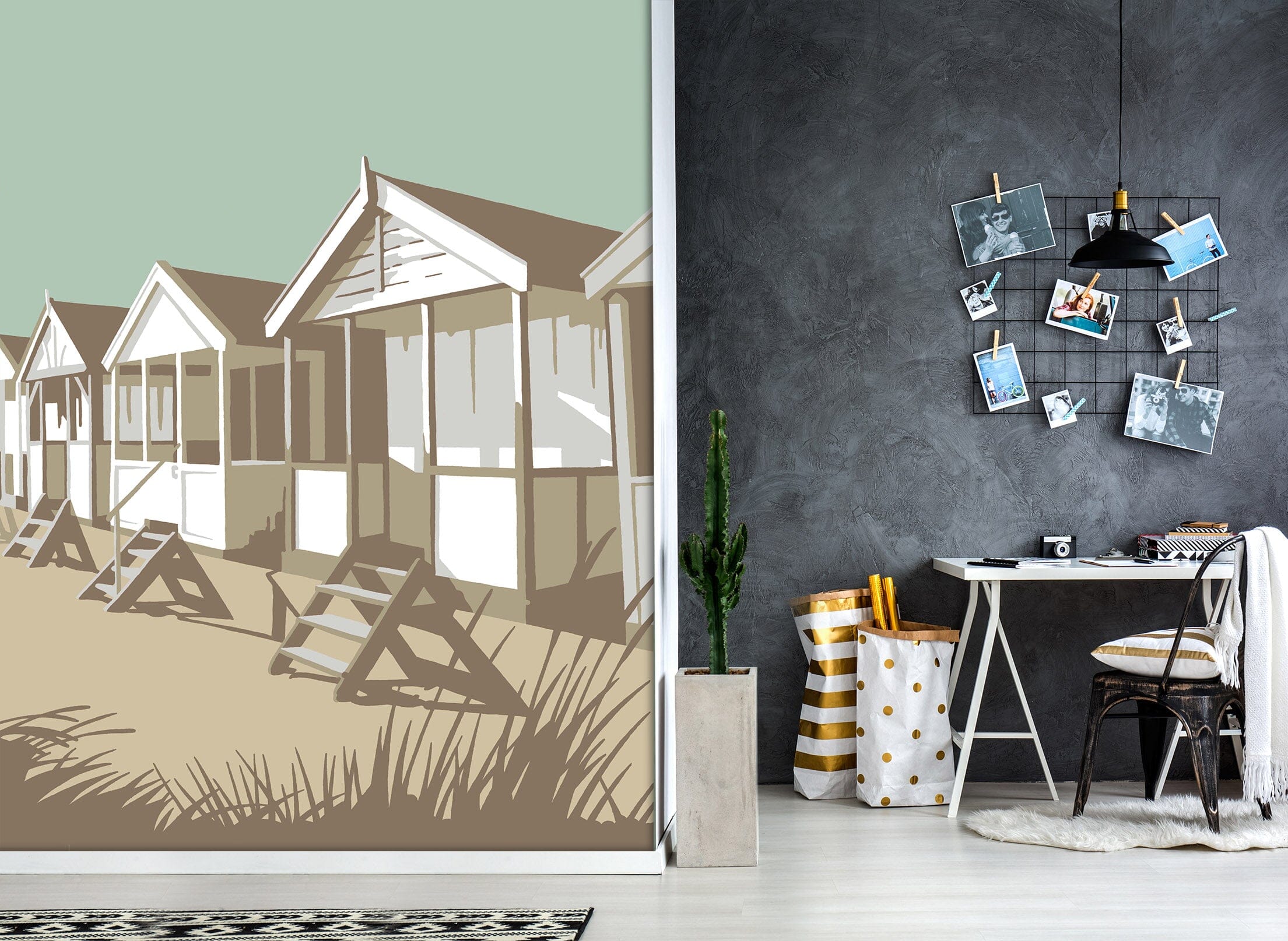 3D Southwold Huts 1061 Steve Read Wall Mural Wall Murals Wallpaper AJ Wallpaper 2 