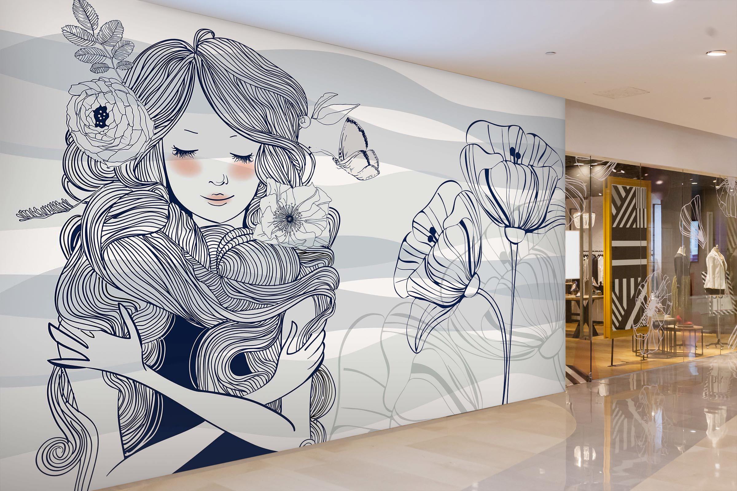 3D Sketch Butterfly 110 Wall Murals Wallpaper AJ Wallpaper 2 
