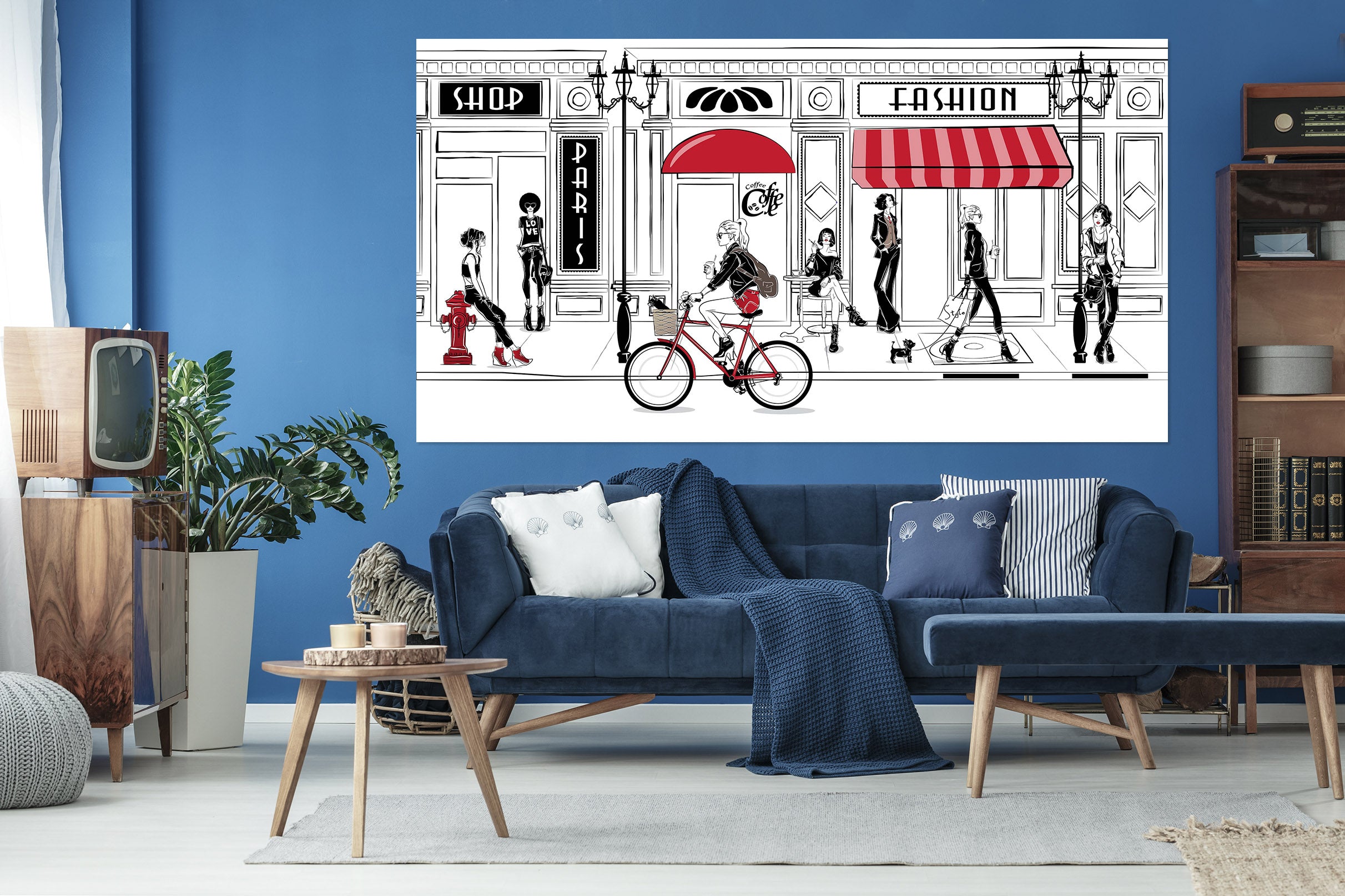 3D Woman Bicycle Shop 1057 Wall Sticker