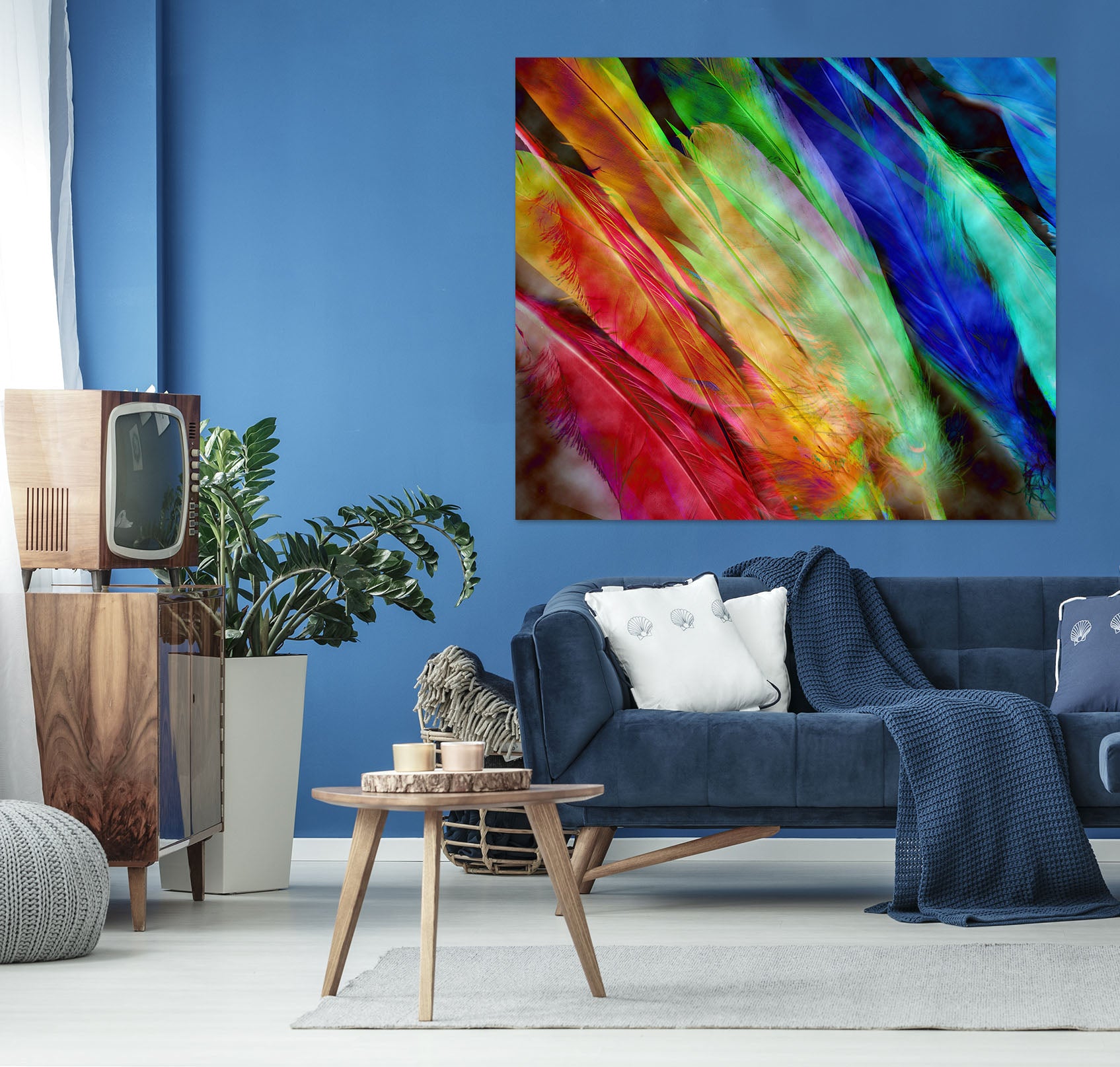 3D Colored Feathers 70137 Shandra Smith Wall Sticker