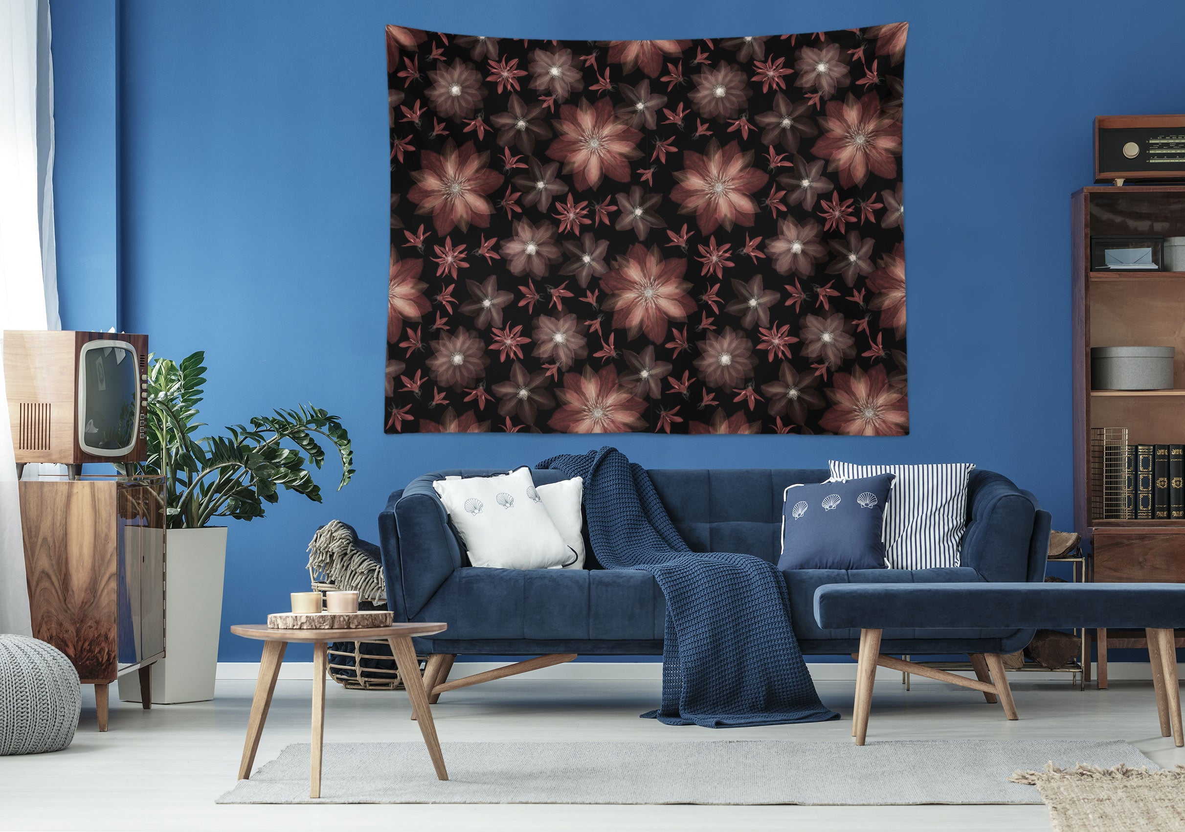 3D Flowers Pattern Texture 116171 Assaf Frank Tapestry Hanging Cloth Hang