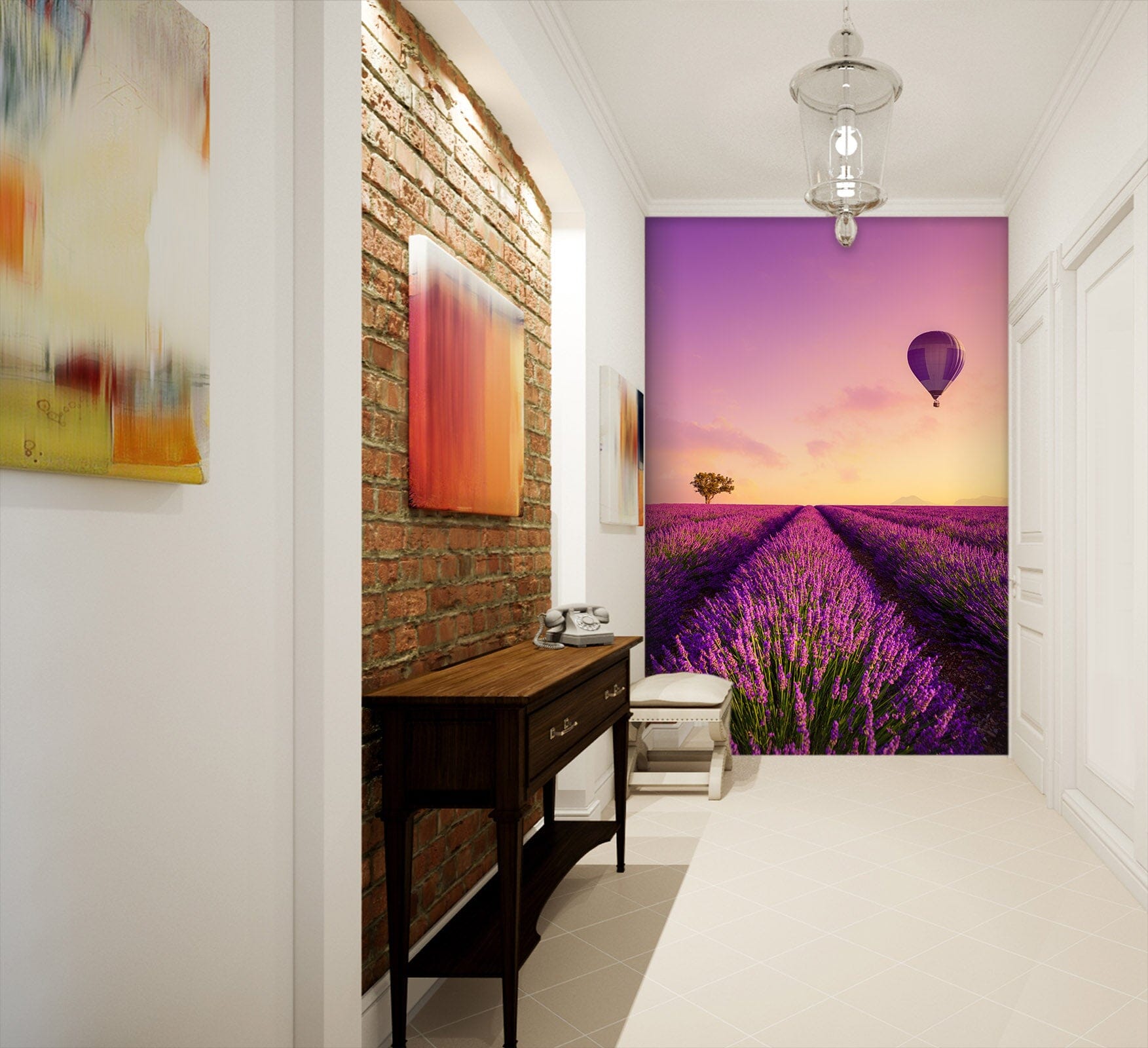 3D Lavender Grassland 081 Wall Murals Wallpaper AJ Wallpaper 2 