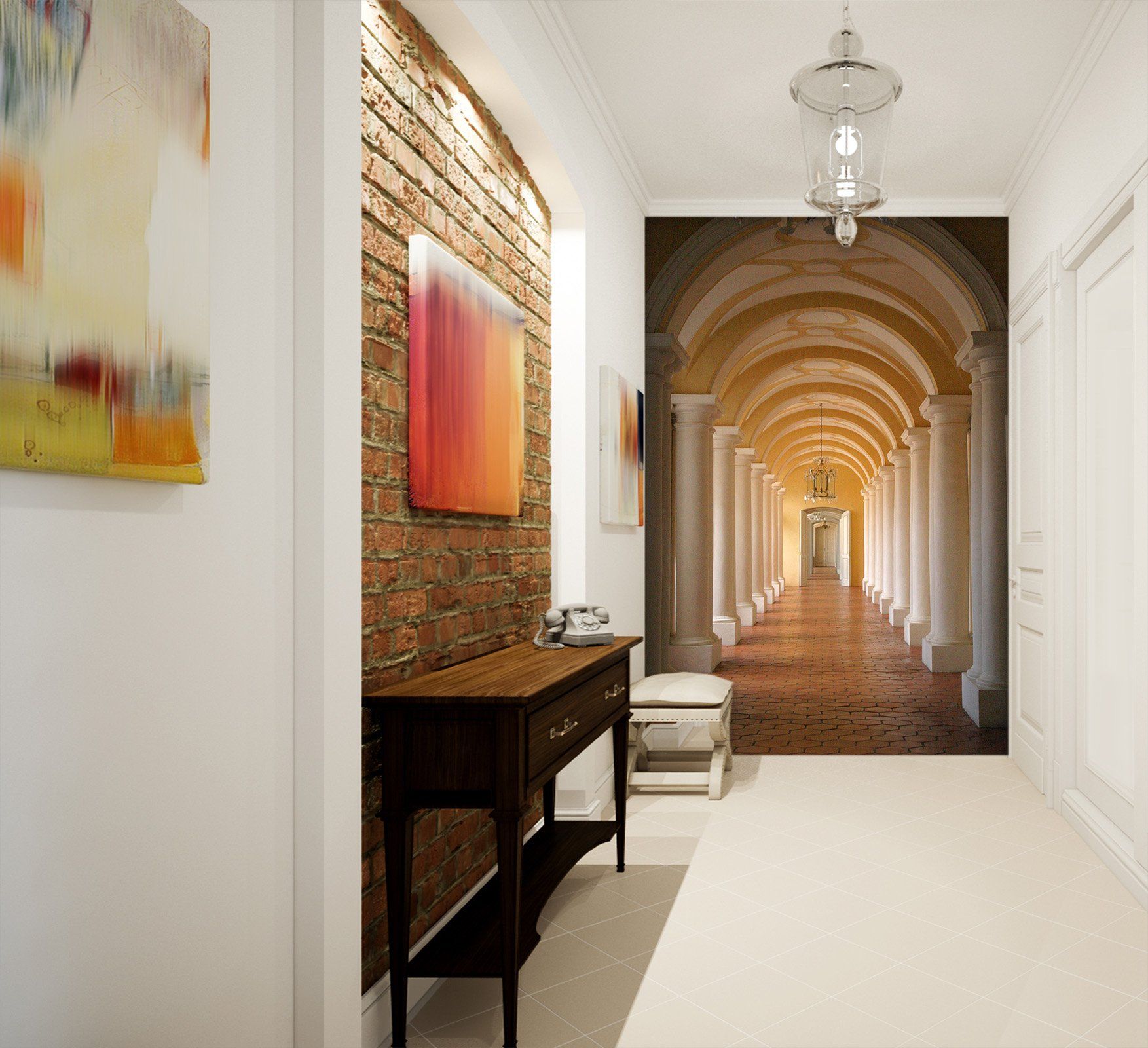 3D Arch Aisle 075 Wall Murals Wallpaper AJ Wallpaper 2 