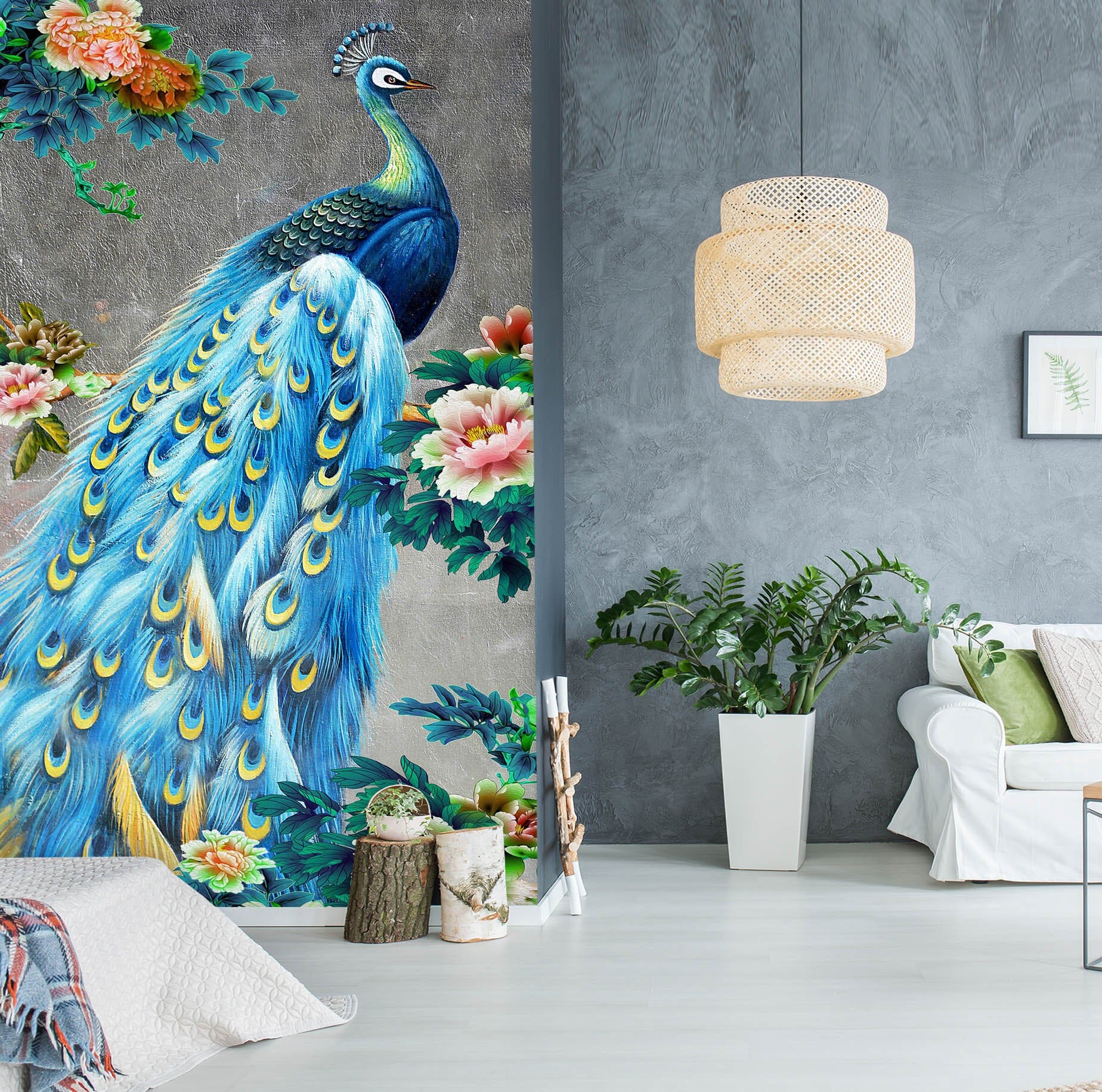 3D Color Peacock 1839 Wall Murals Wallpaper AJ Wallpaper 2 