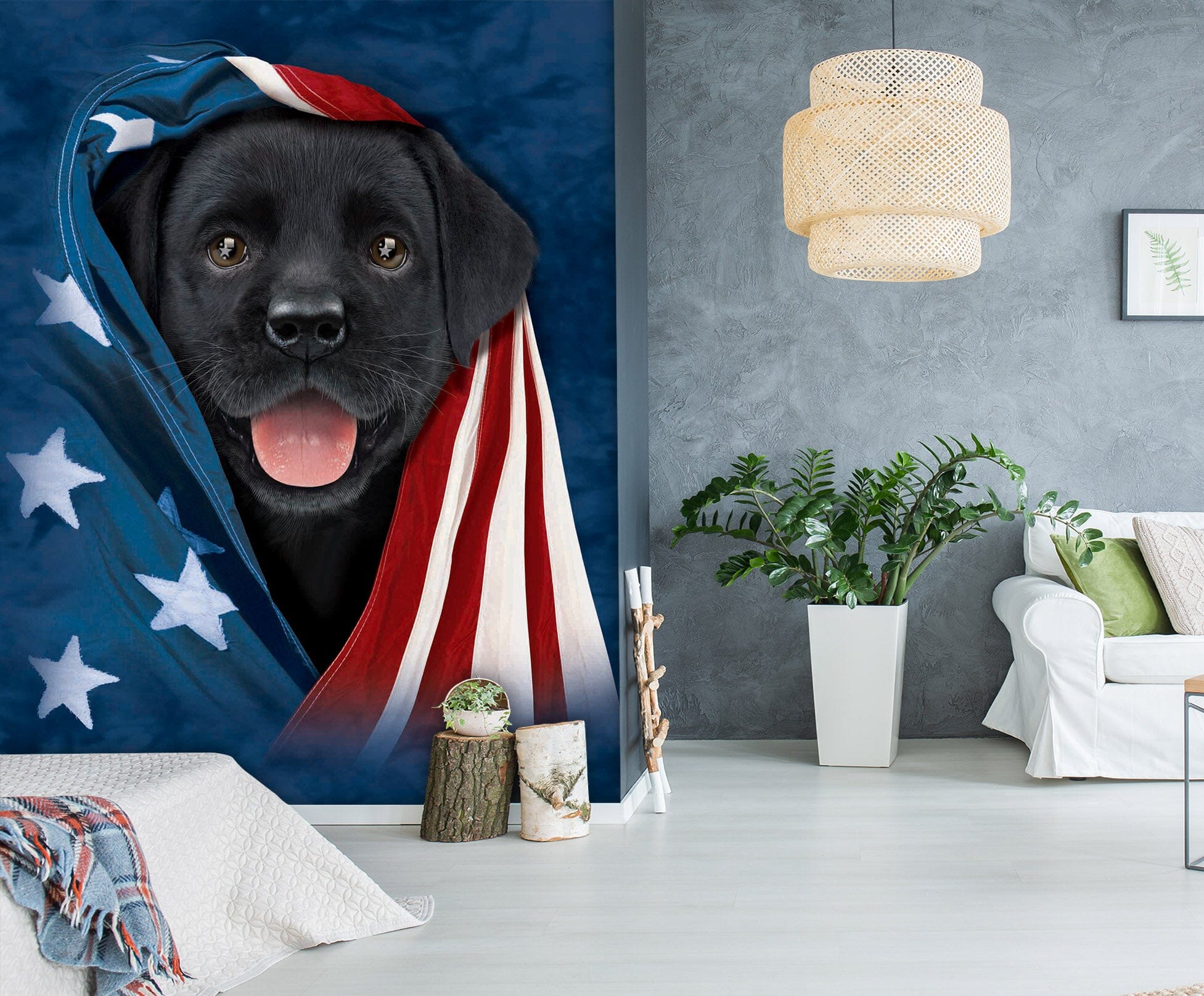 3D Dog Flag 1402 Wall Murals Exclusive Designer Vincent Wallpaper AJ Wallpaper 2 