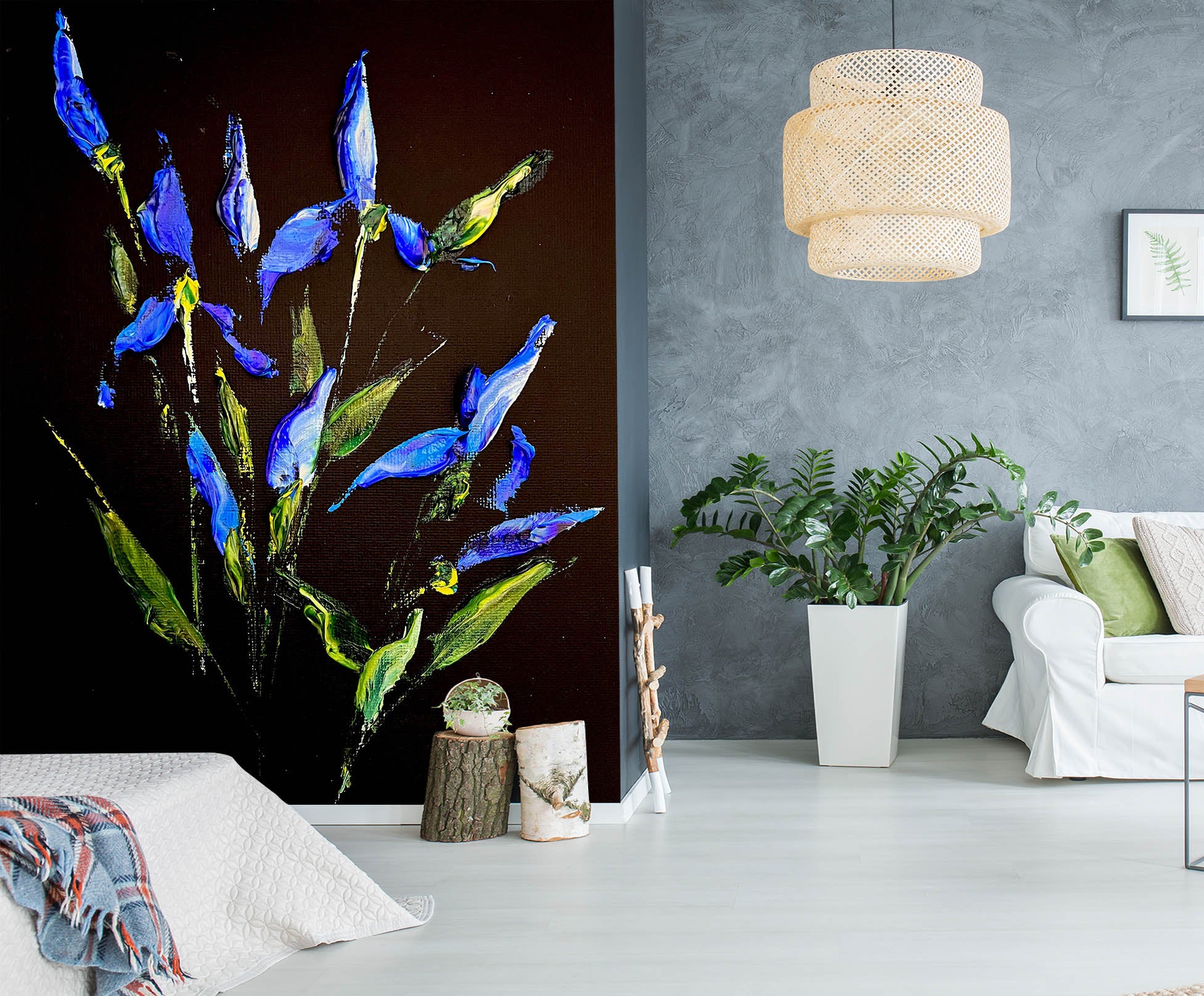 3D Blue Purple Flower 2626 Skromova Marina Wall Mural Wall Murals