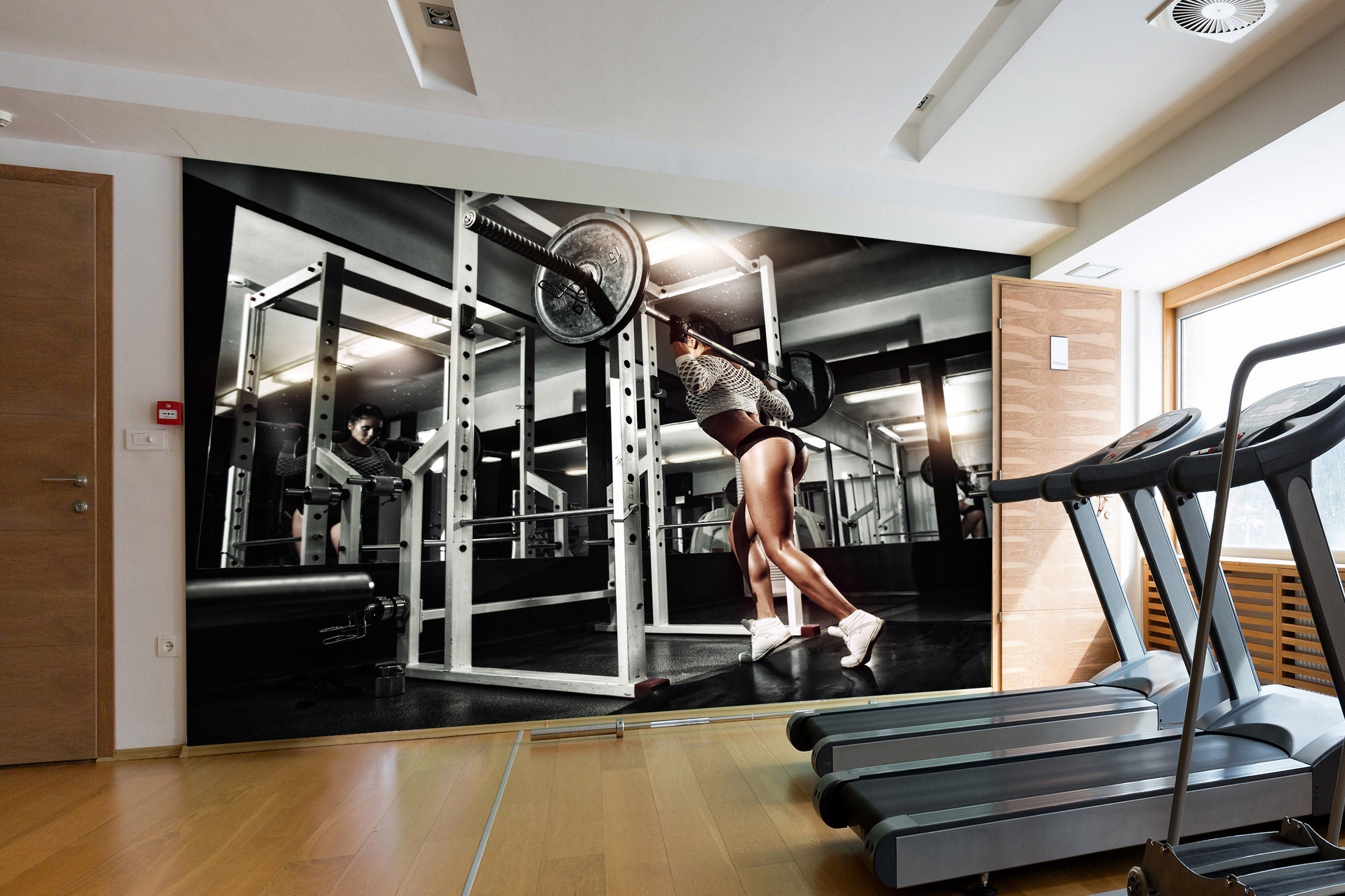 3D Girl Barbell 029 Wall Murals Wallpaper AJ Wallpaper 2 