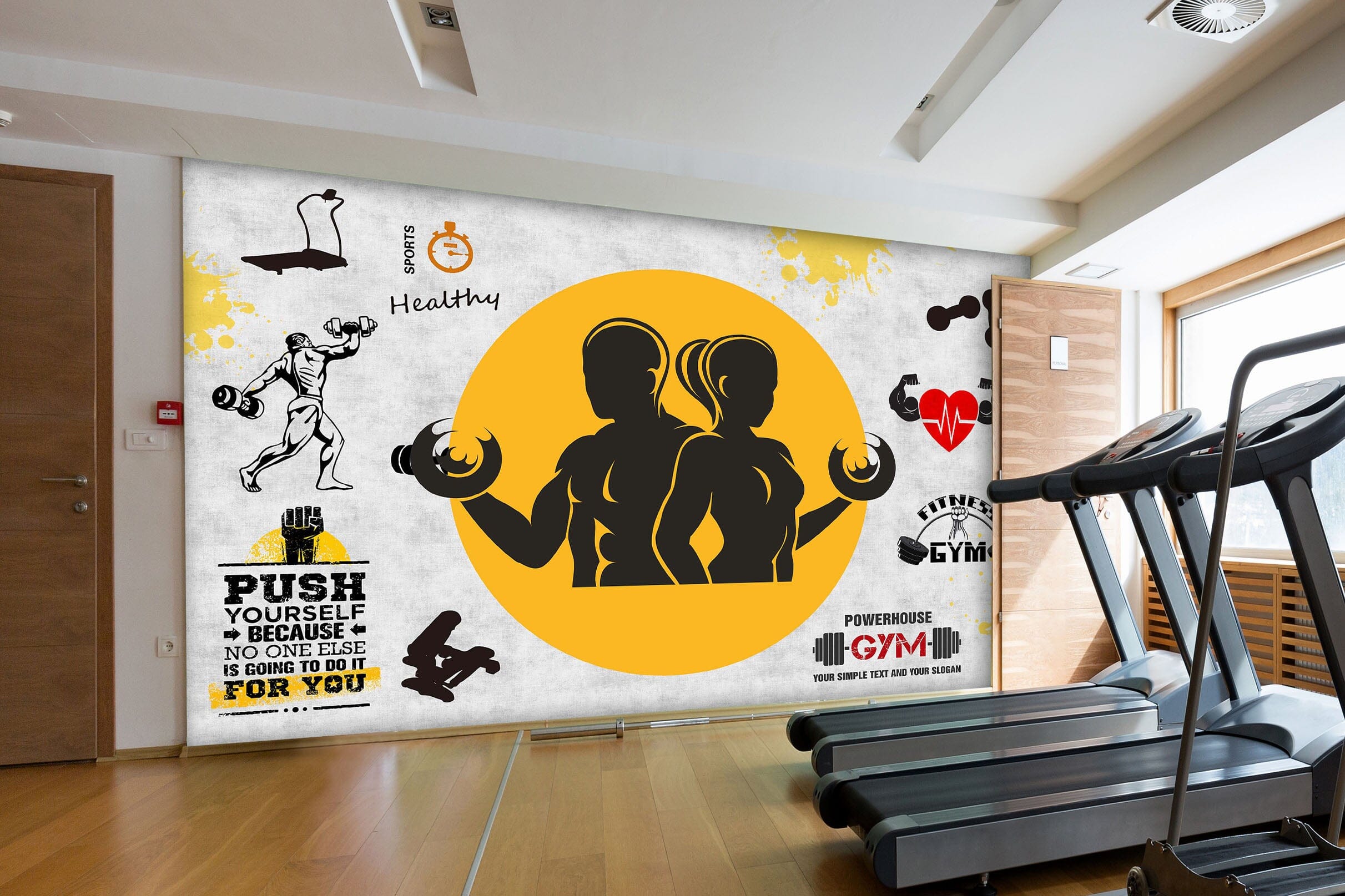3D Dumbbell Exercise 243 Wall Murals Wallpaper AJ Wallpaper 2 
