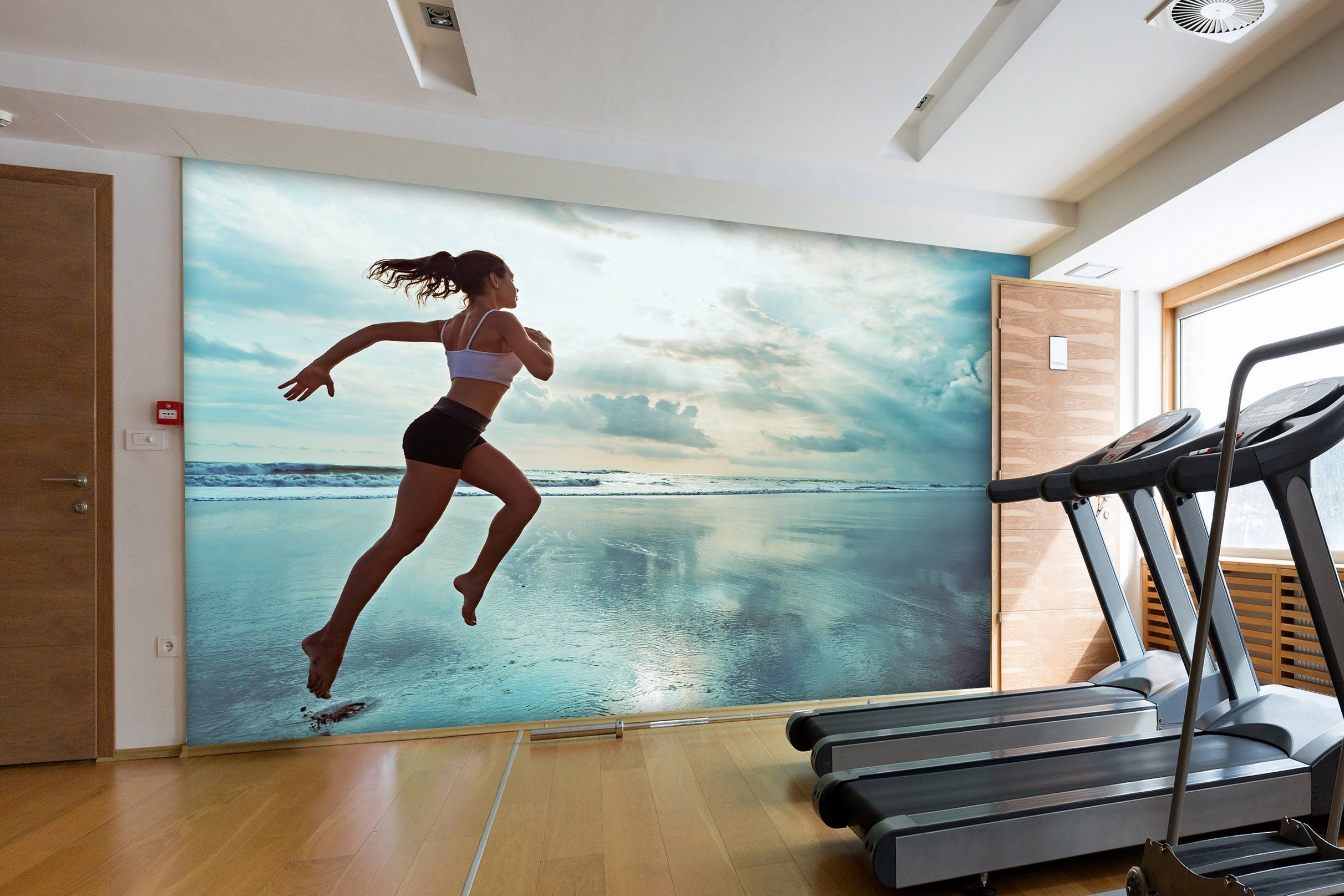 3D Beach Running 040 Wall Murals Wallpaper AJ Wallpaper 2 