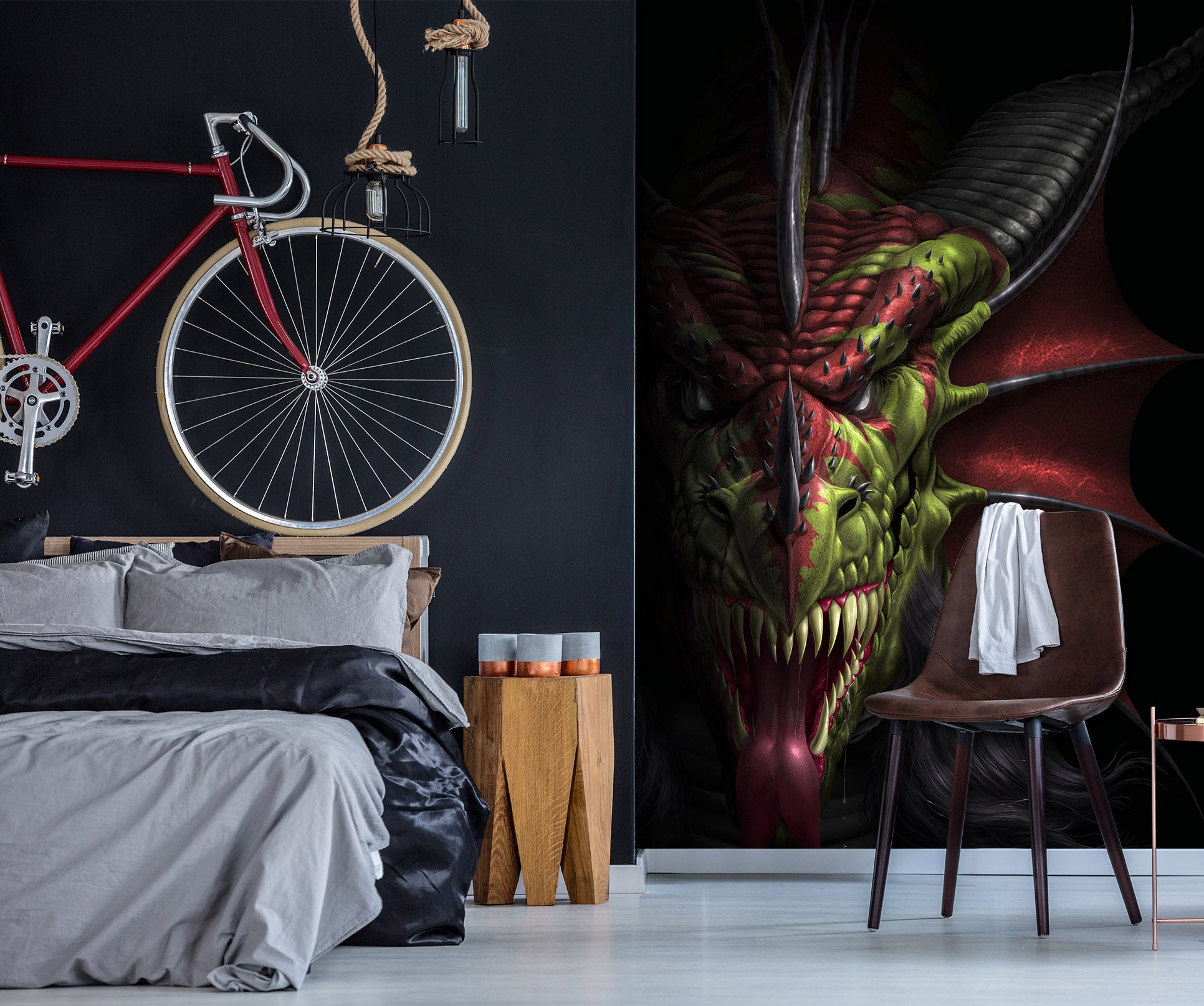 3D Dragon Head 5035 Tom Wood Wall Mural Wall Murals