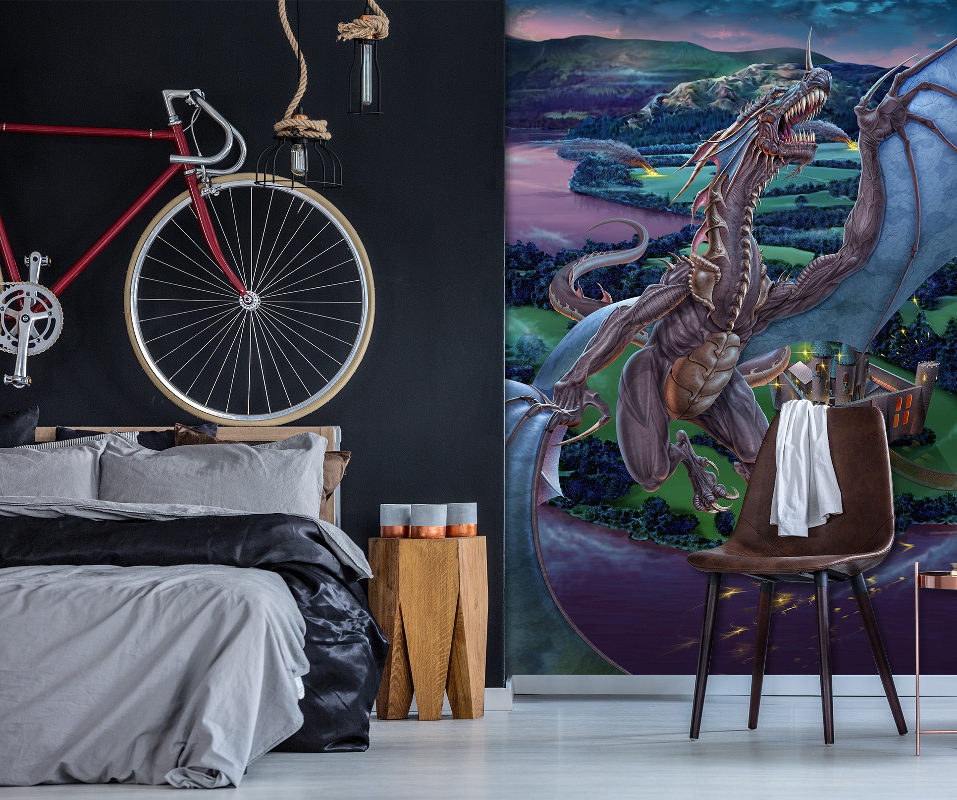 3D Big Dragon 5032 Tom Wood Wall Mural Wall Murals