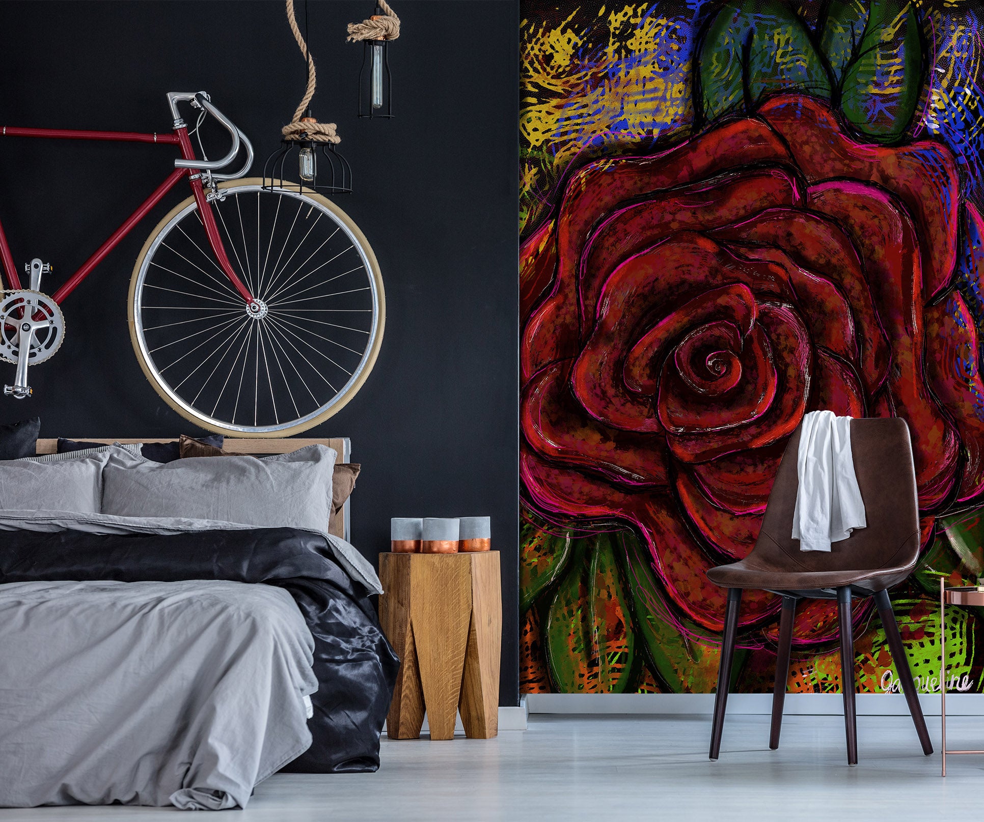 3D Red Rose 1280 Jacqueline Reynoso Wall Mural Wall Murals