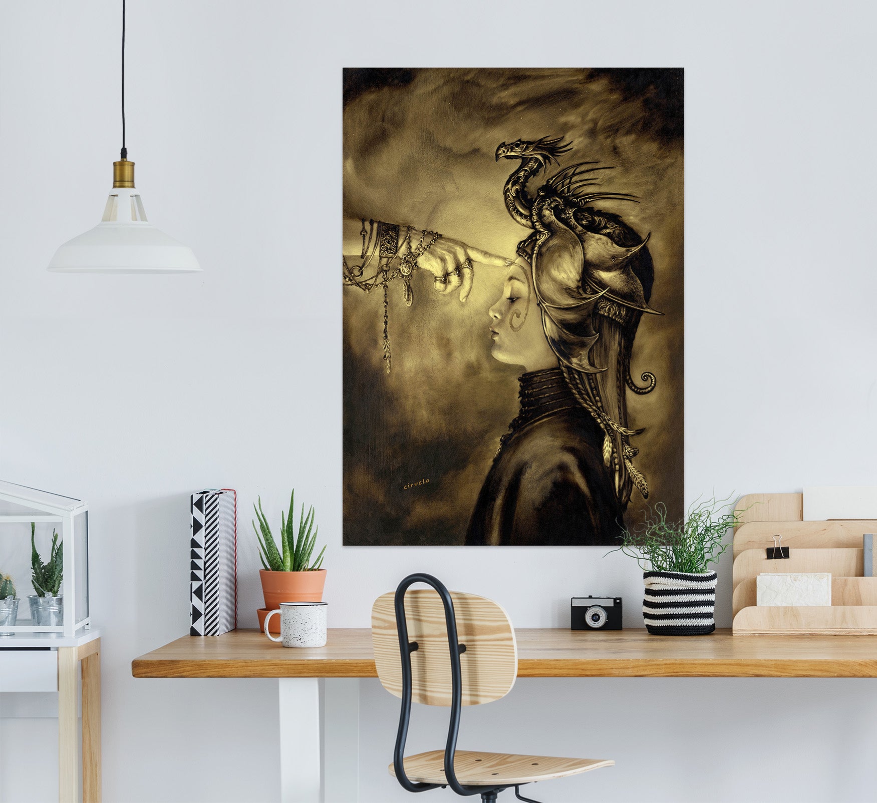 3D Finger Dragon Girl 8129 Ciruelo Wall Sticker