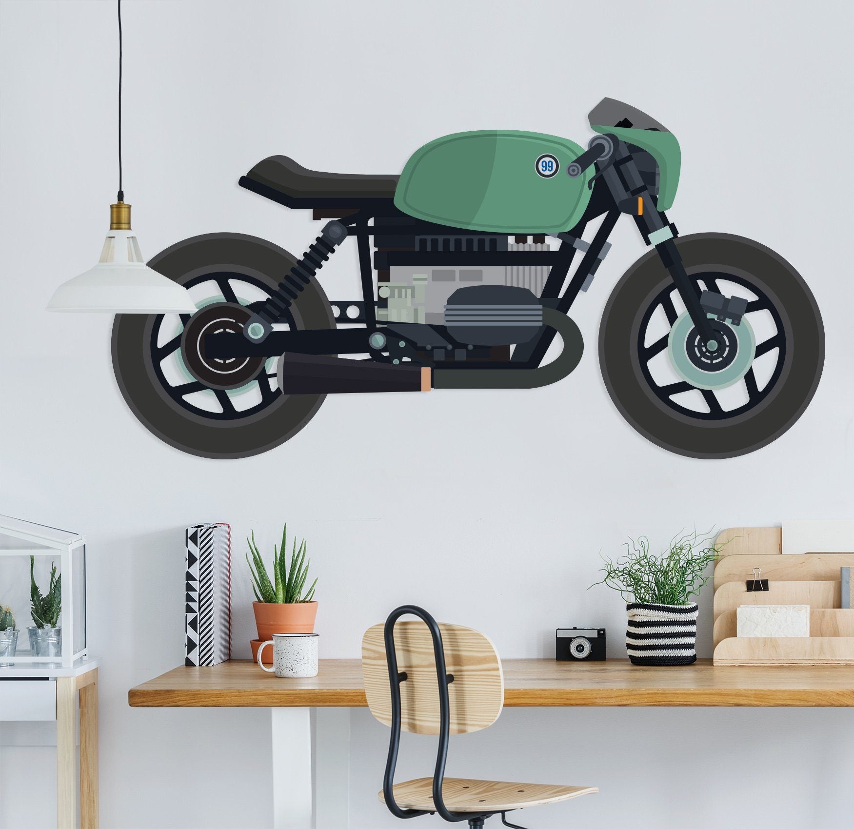3D Green Motorcycle 258 Vehicles Wallpaper AJ Wallpaper 