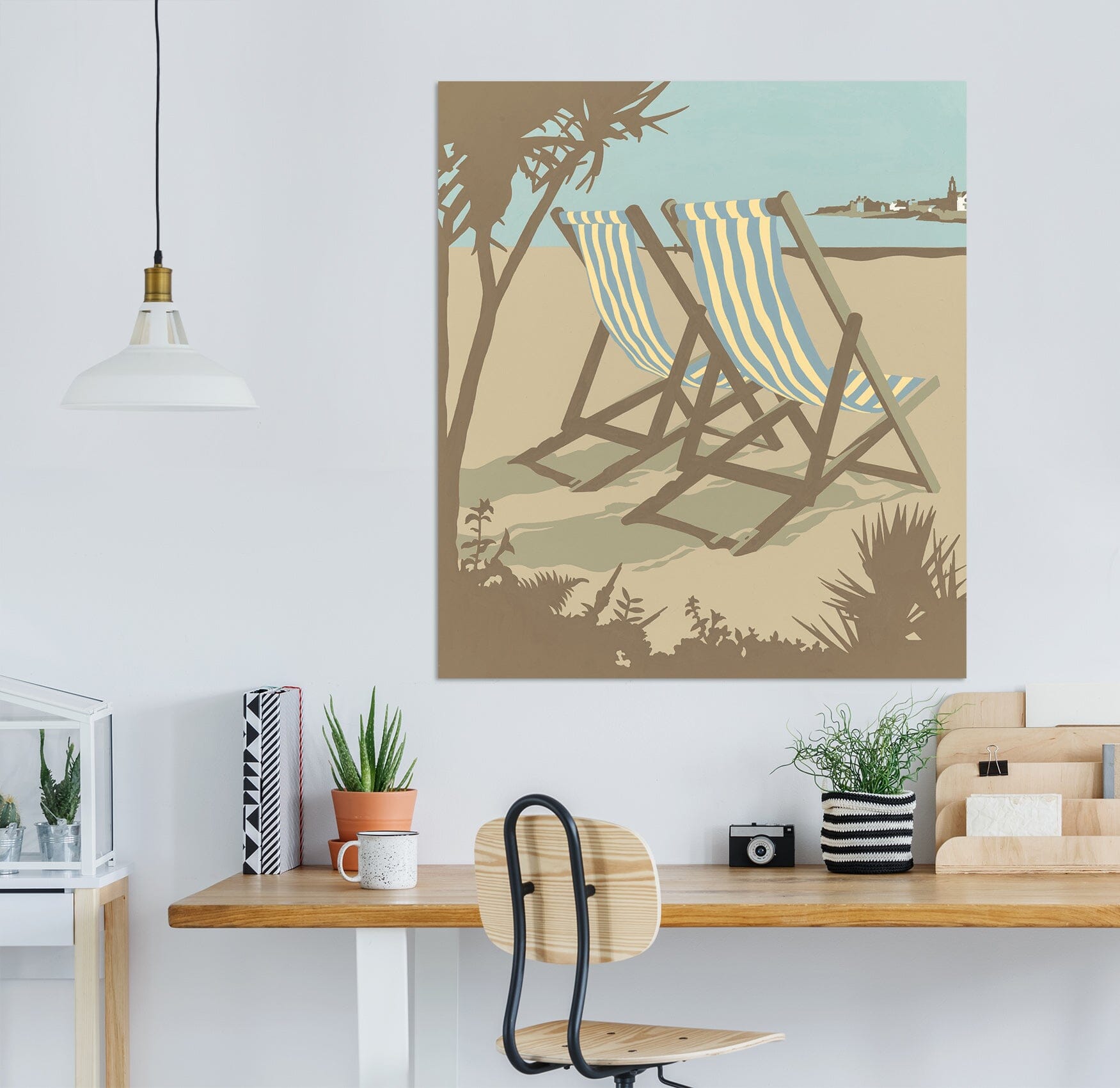 3D Swanage Deckchairs 072 Steve Read Wall Sticker Wallpaper AJ Wallpaper 2 