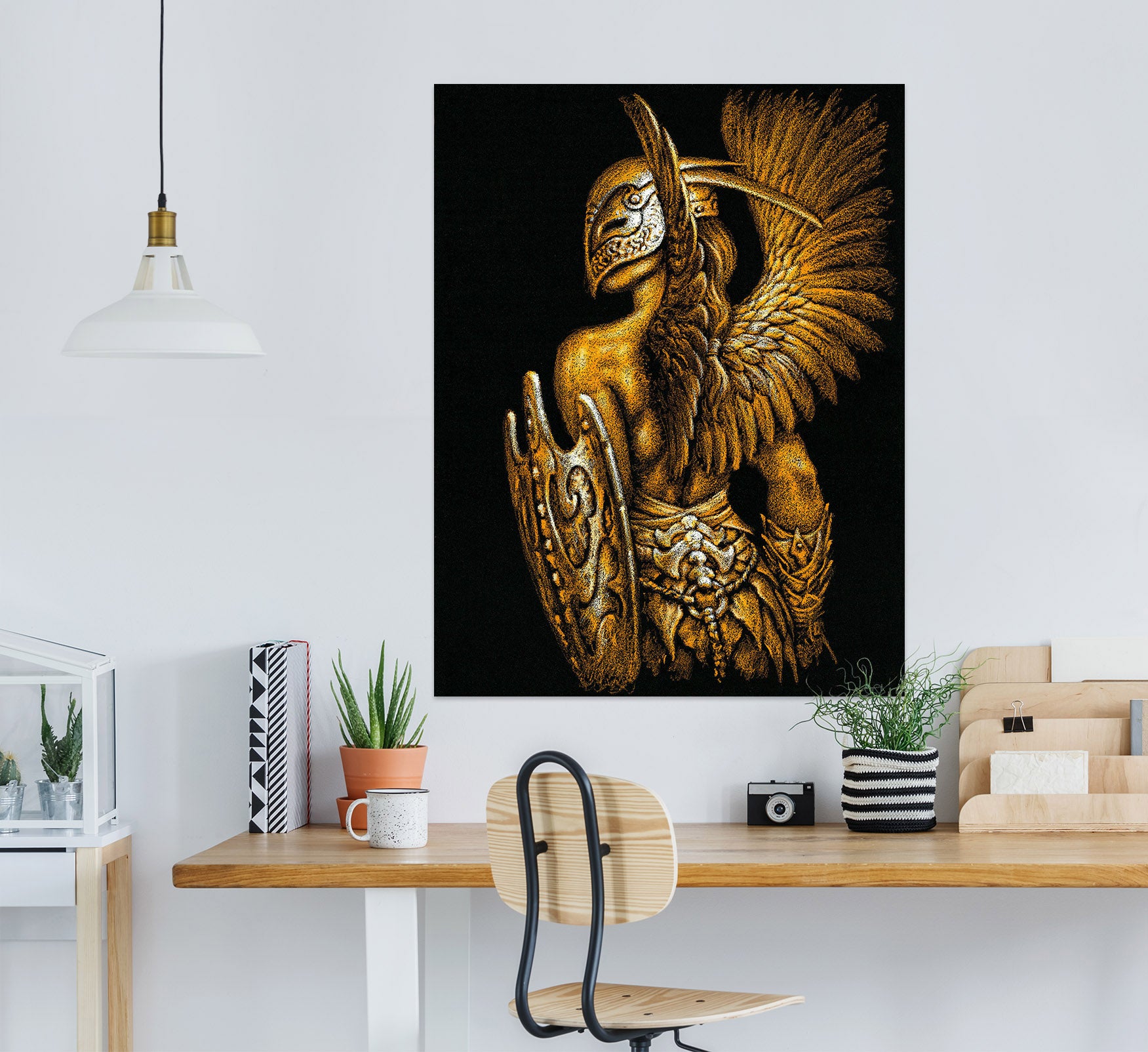 3D Shield Wings Mask Male 8116 Ciruelo Wall Sticker