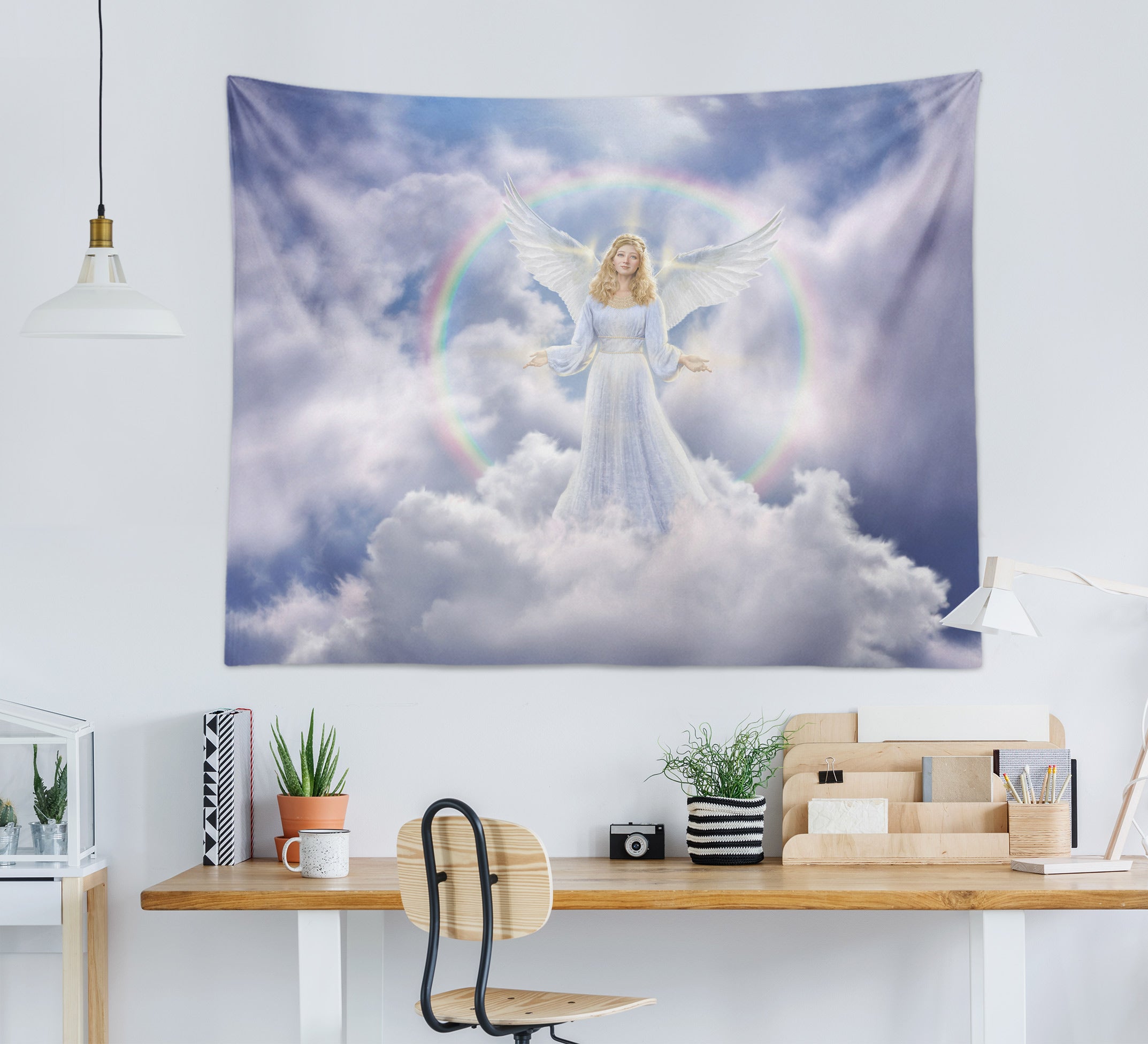 3D Rainbow Cloud Angel 111124 Jerry LoFaro Tapestry Hanging Cloth Hang