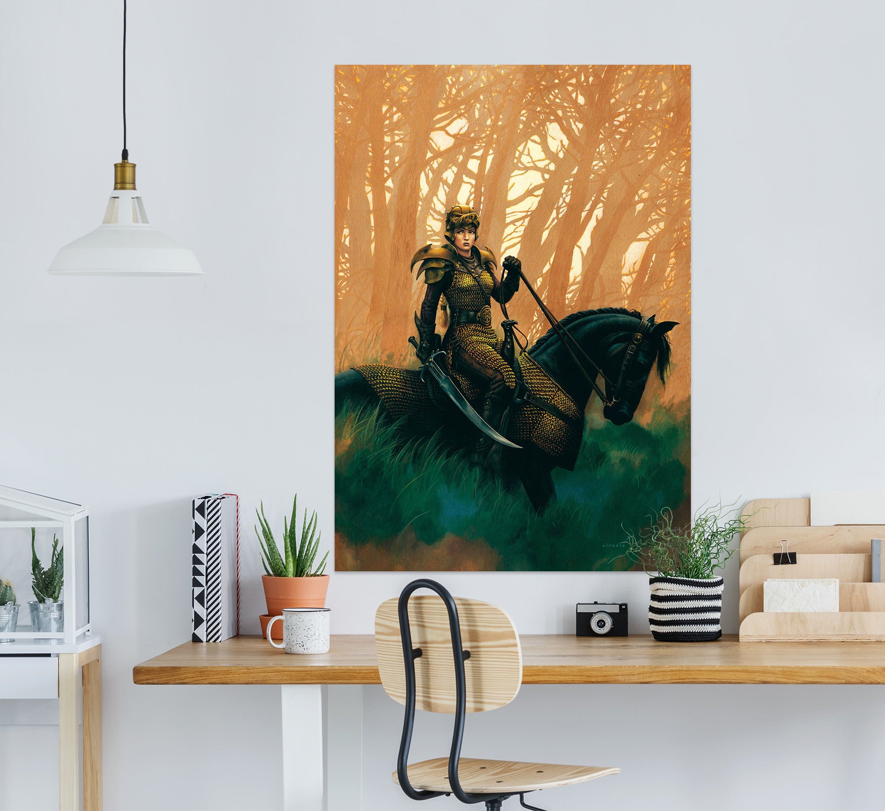3D Forest Female Knight 8107 Ciruelo Wall Sticker