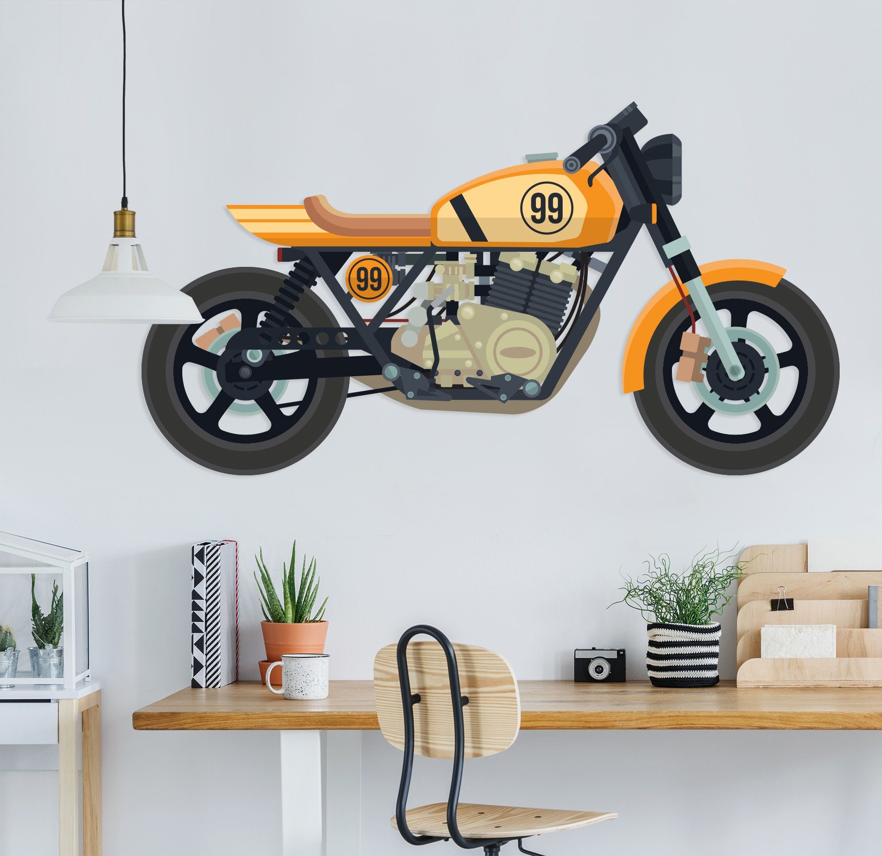 3D Yellow Motorcycle 257 Vehicles Wallpaper AJ Wallpaper 