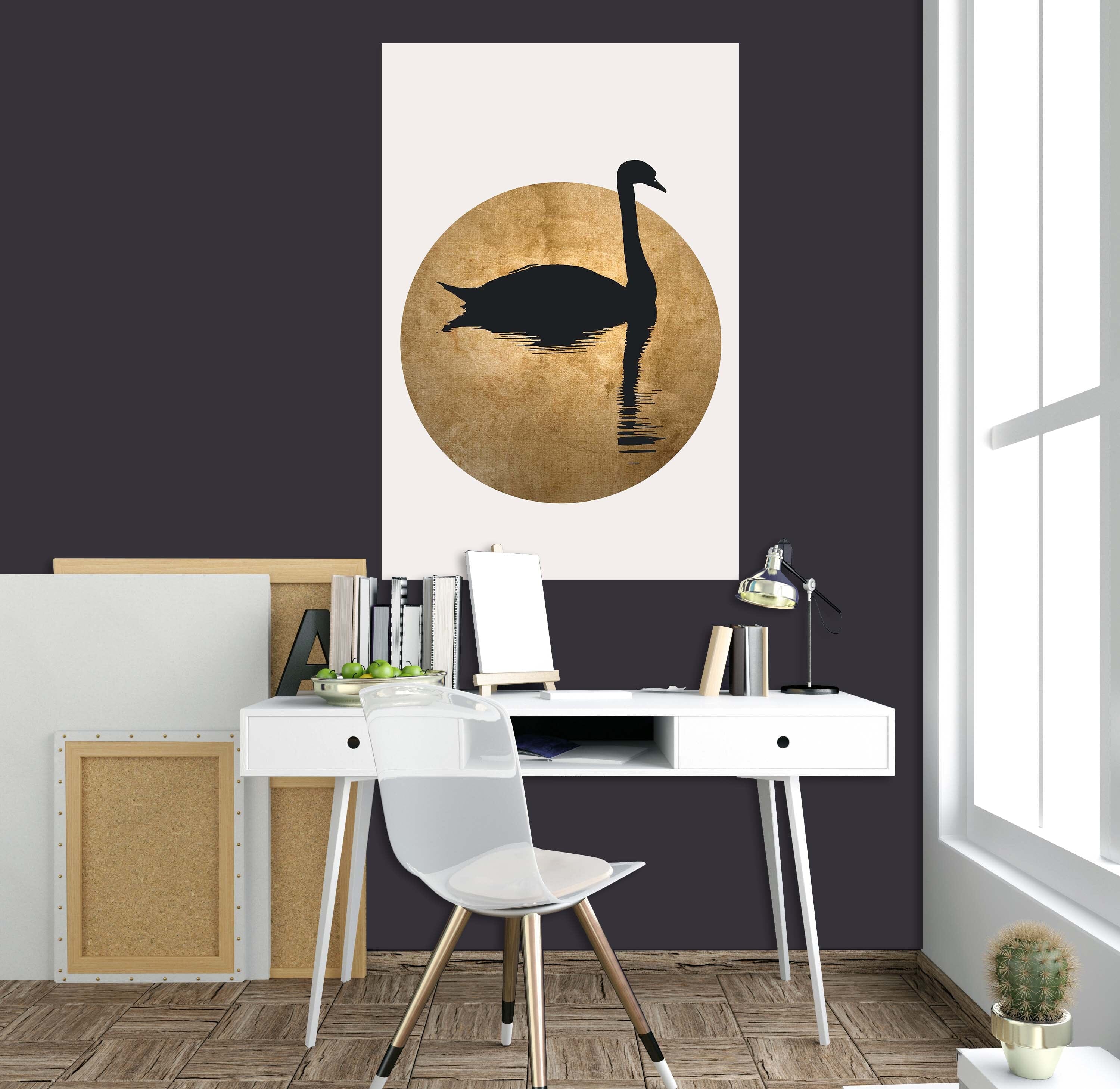 3D Swan Swimming 227 Boris Draschoff Wall Sticker Wallpaper AJ Wallpaper 2 