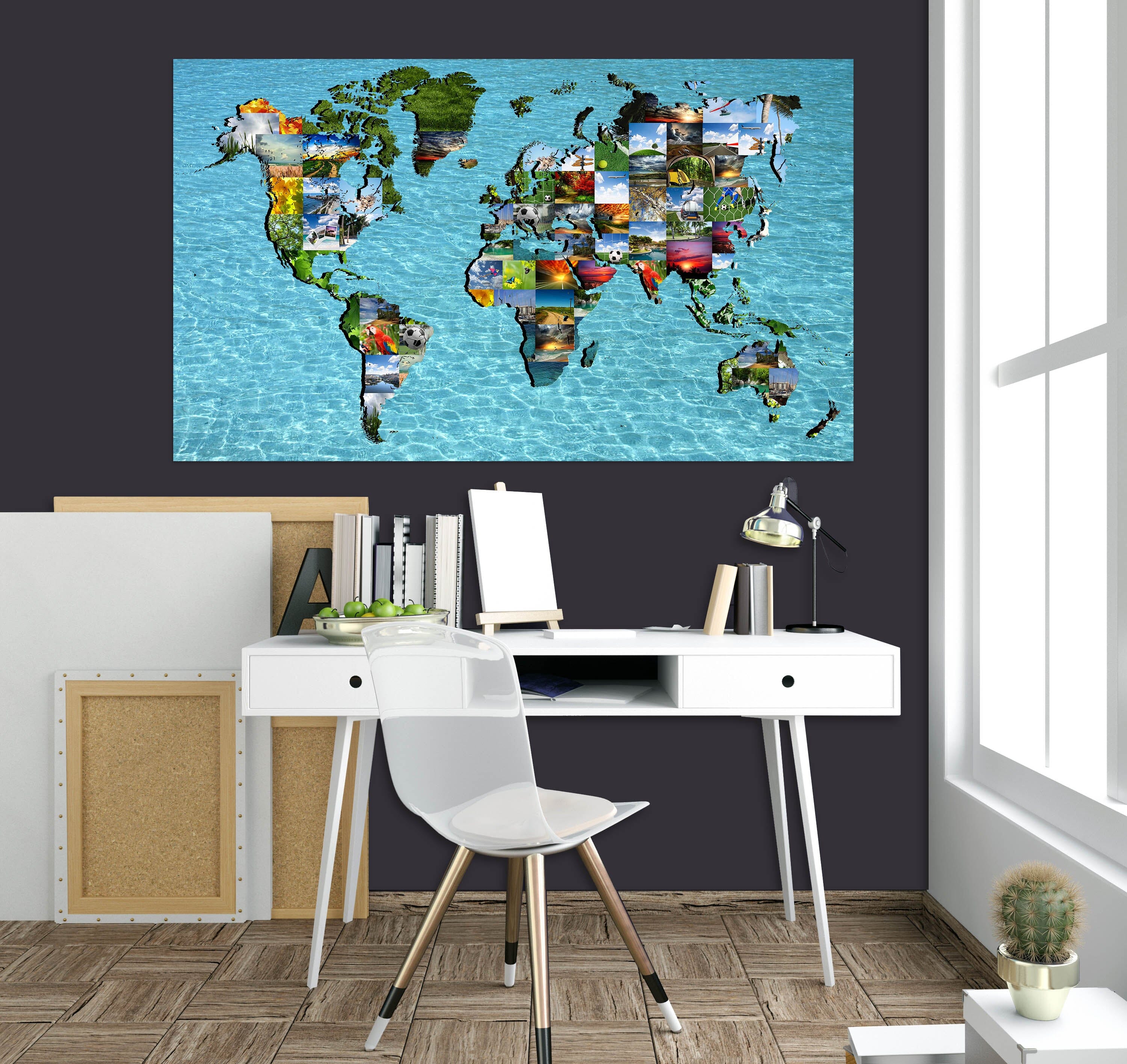3D Island Architecture 133 World Map Wall Sticker Wallpaper AJ Wallpaper 2 