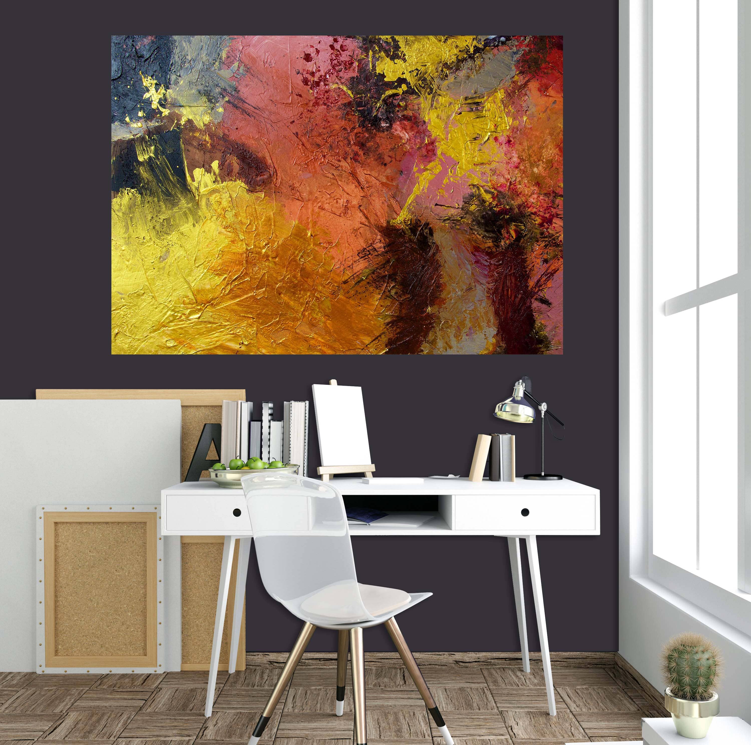 3D Yellow Graffiti 016 Allan P. Friedlander Wall Sticker Wallpaper AJ Wallpaper 2 
