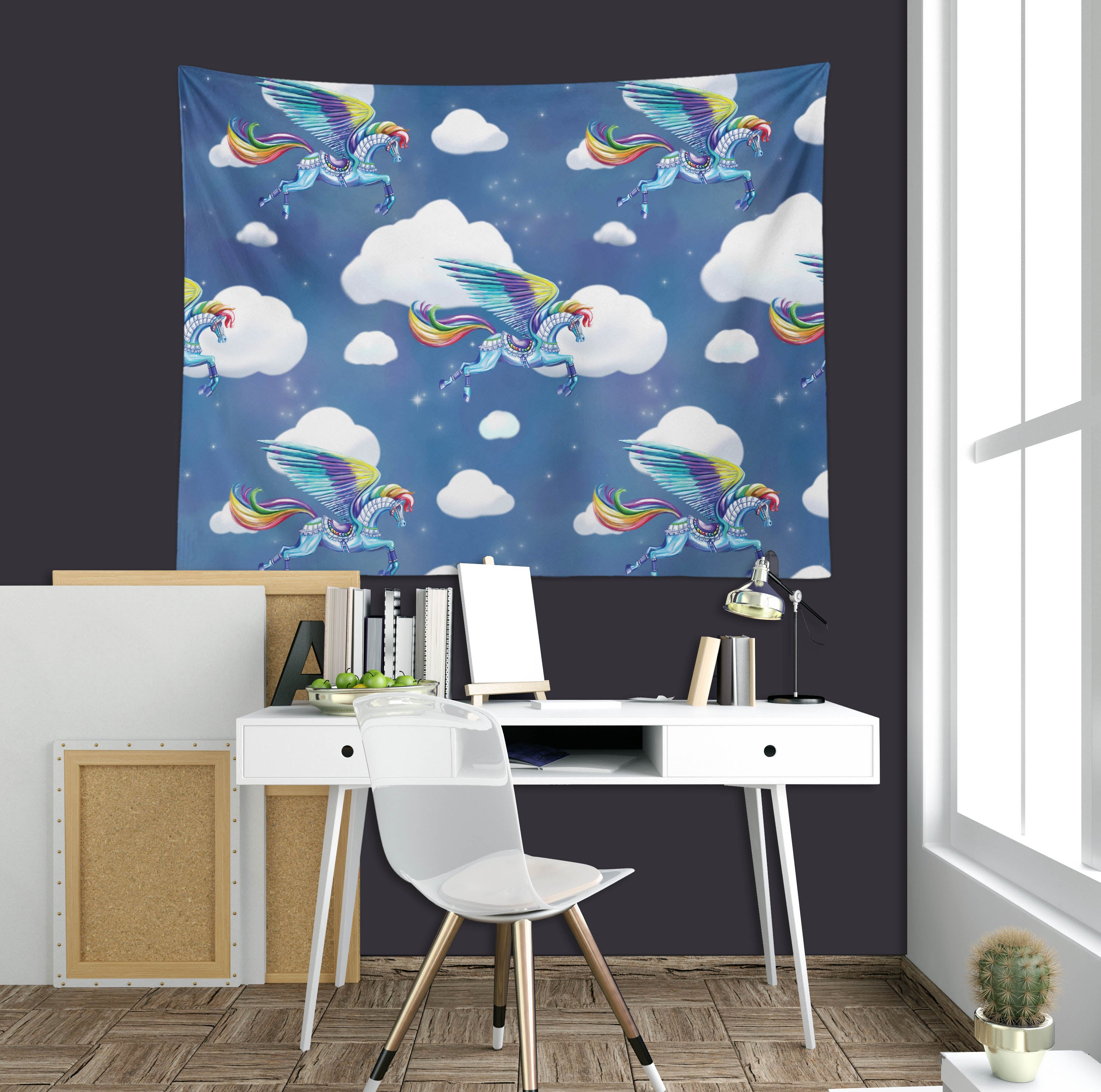 3D Unicorn Cloud 958 Rose Catherine Khan Tapestry Hanging Cloth Hang