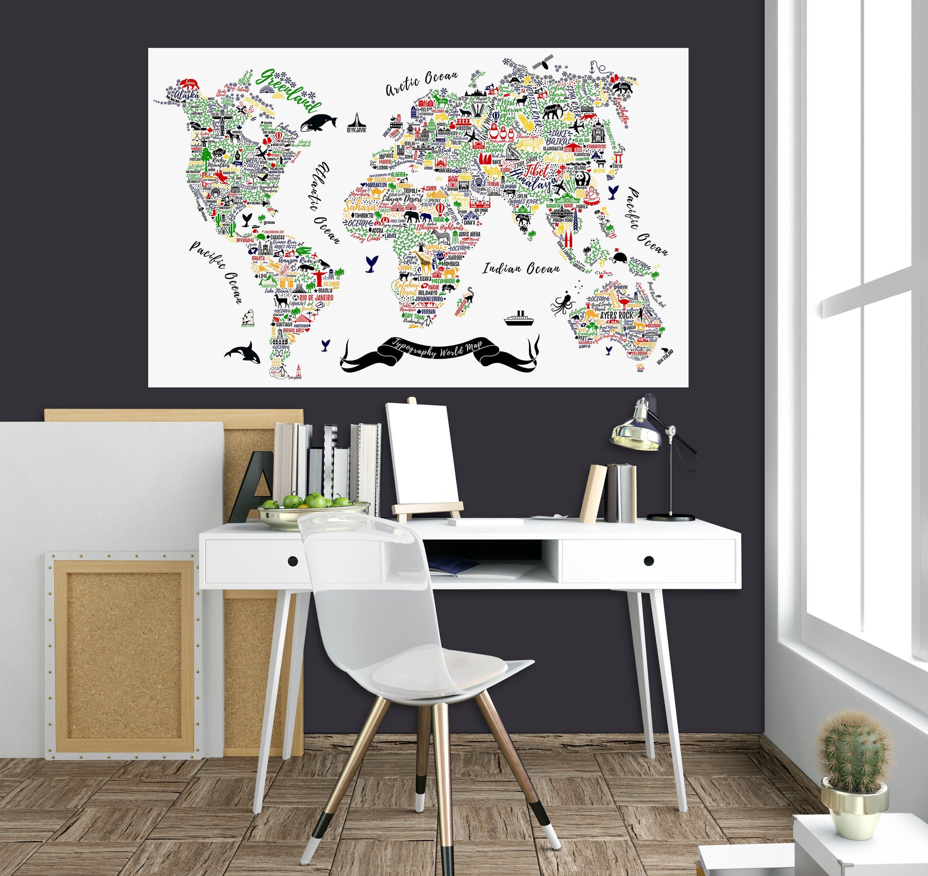 3D Color Painting 234 World Map Wall Sticker Wallpaper AJ Wallpaper 2 