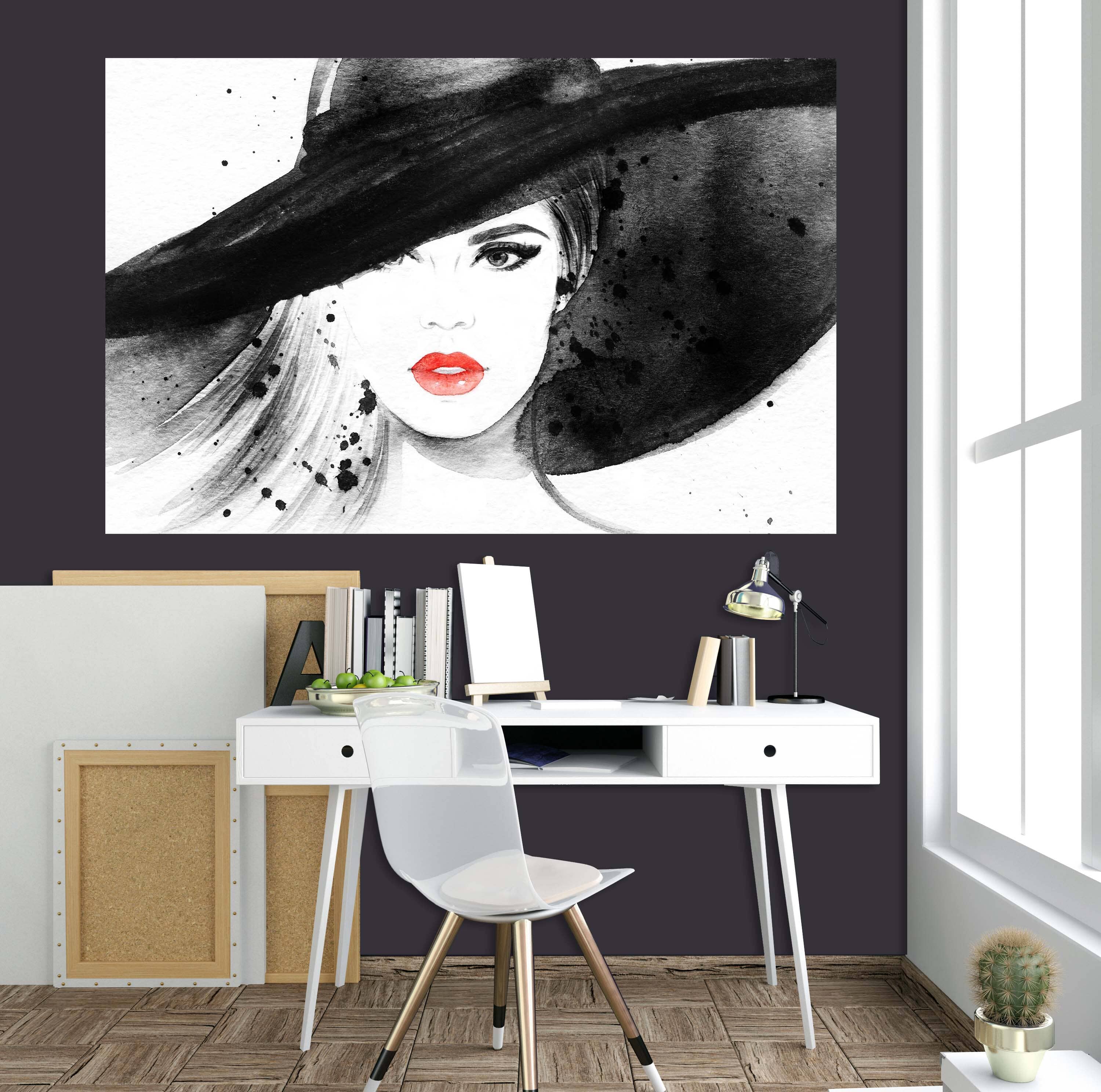 3D Black Hat Model 1050 Wall Sticker Wallpaper AJ Wallpaper 2 